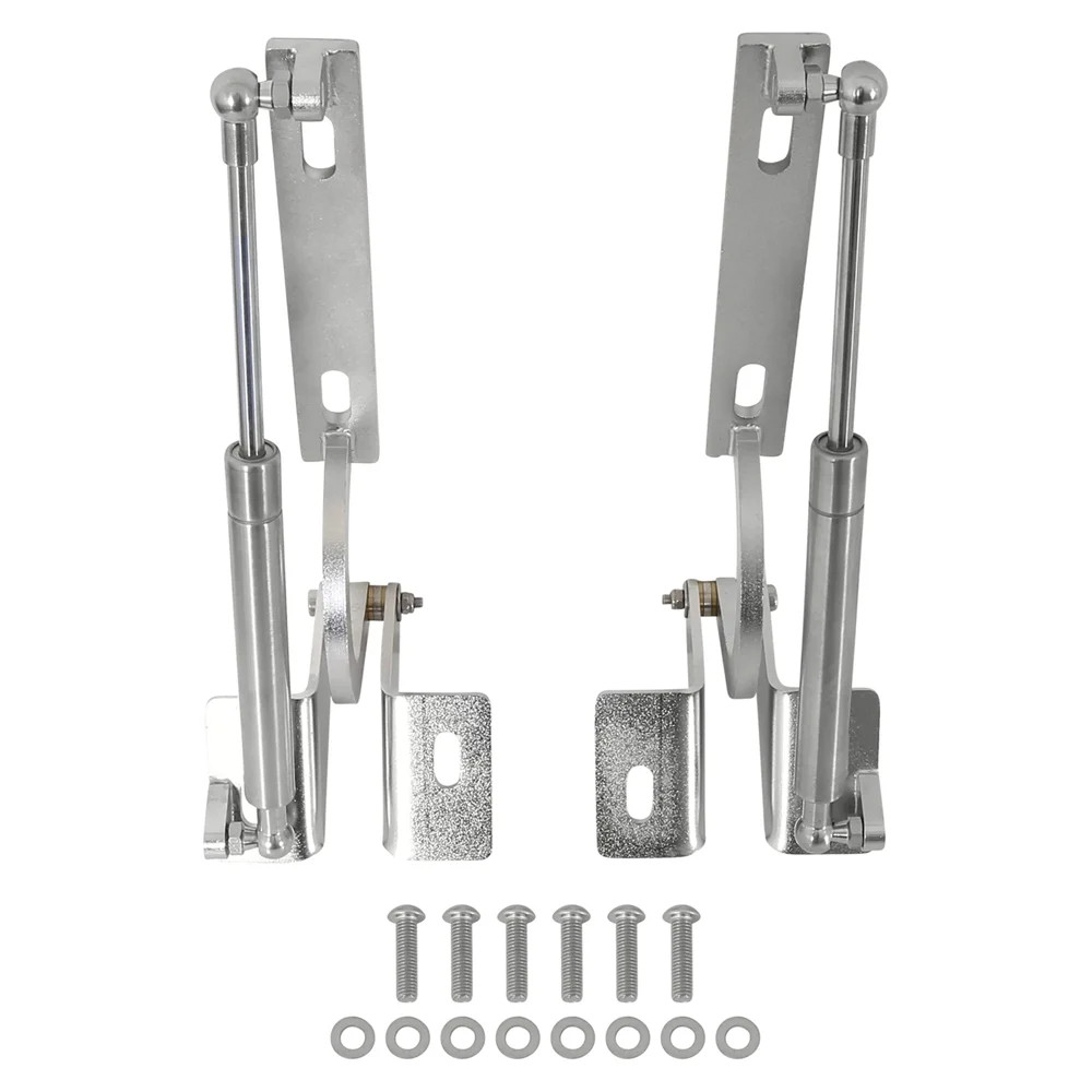 Billet Hood Hinge Pair w/ Gas Struts Mustang 79-93