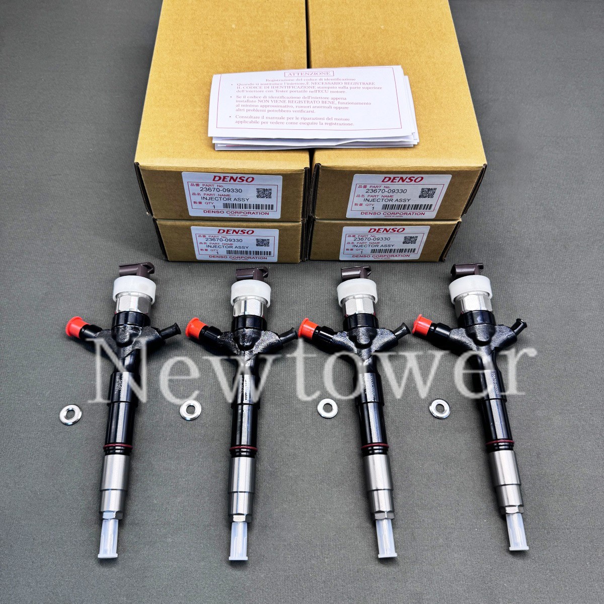 4X New Diesel Fuel Injector For Toyota Hilux 1KD 2KD-FTV 23670-09330 2367009330