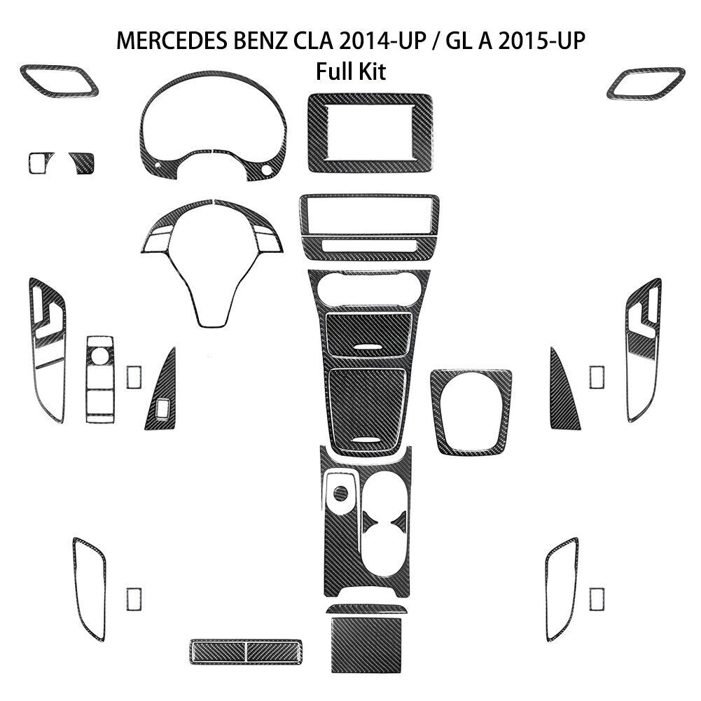 35Pcs For Mercedes Benz CLA-Class Carbon Fiber Full Interior Kit Cover Trim