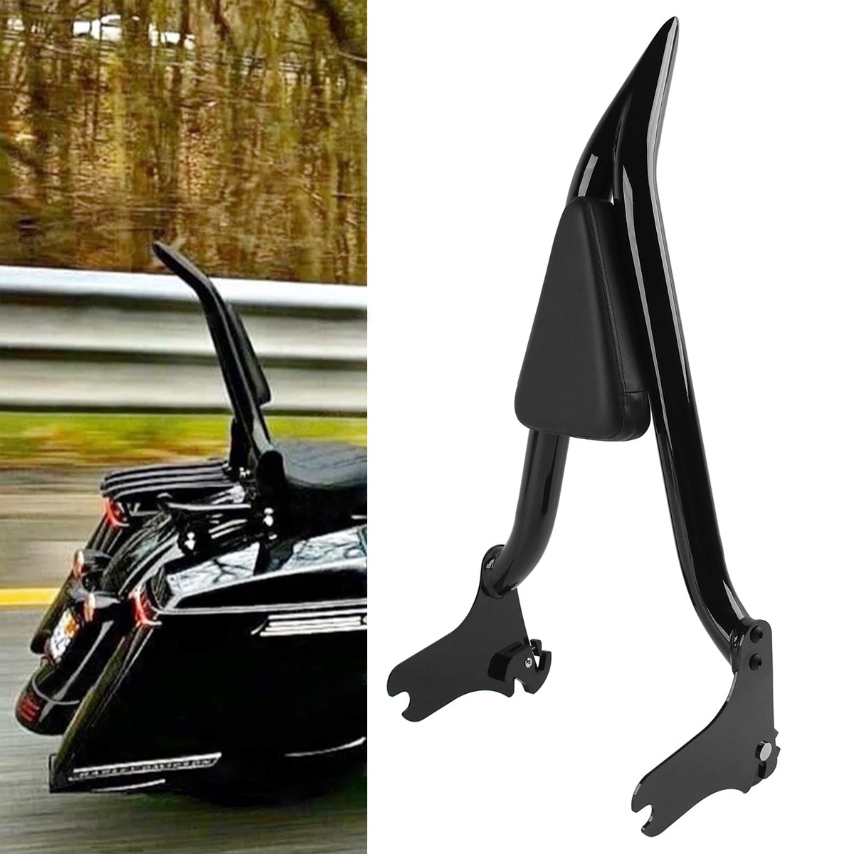 22'' Detachable Backrest Sissy Bar For Harley Street Glide Electra Glide 97-08