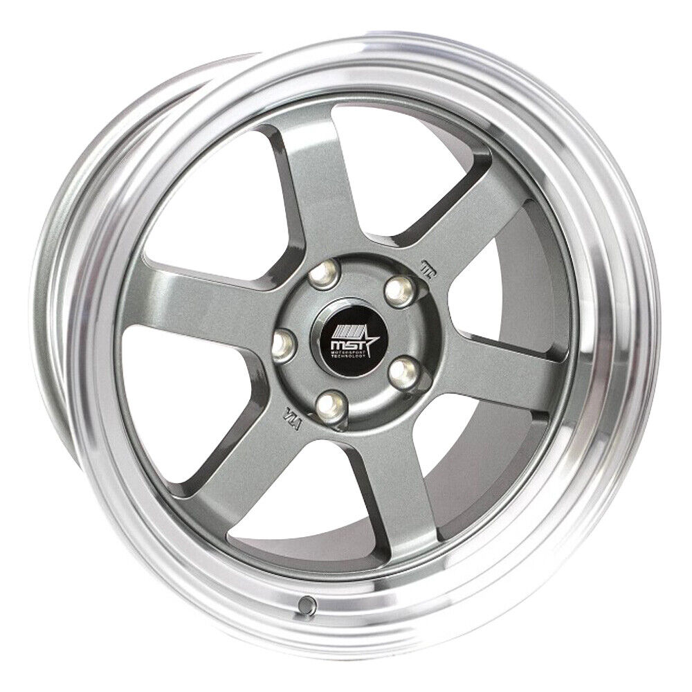 MST Time Attack 17X9 5x114.3 Offset 20 Gunmetal w/Machined Lip (Quantity of 1)