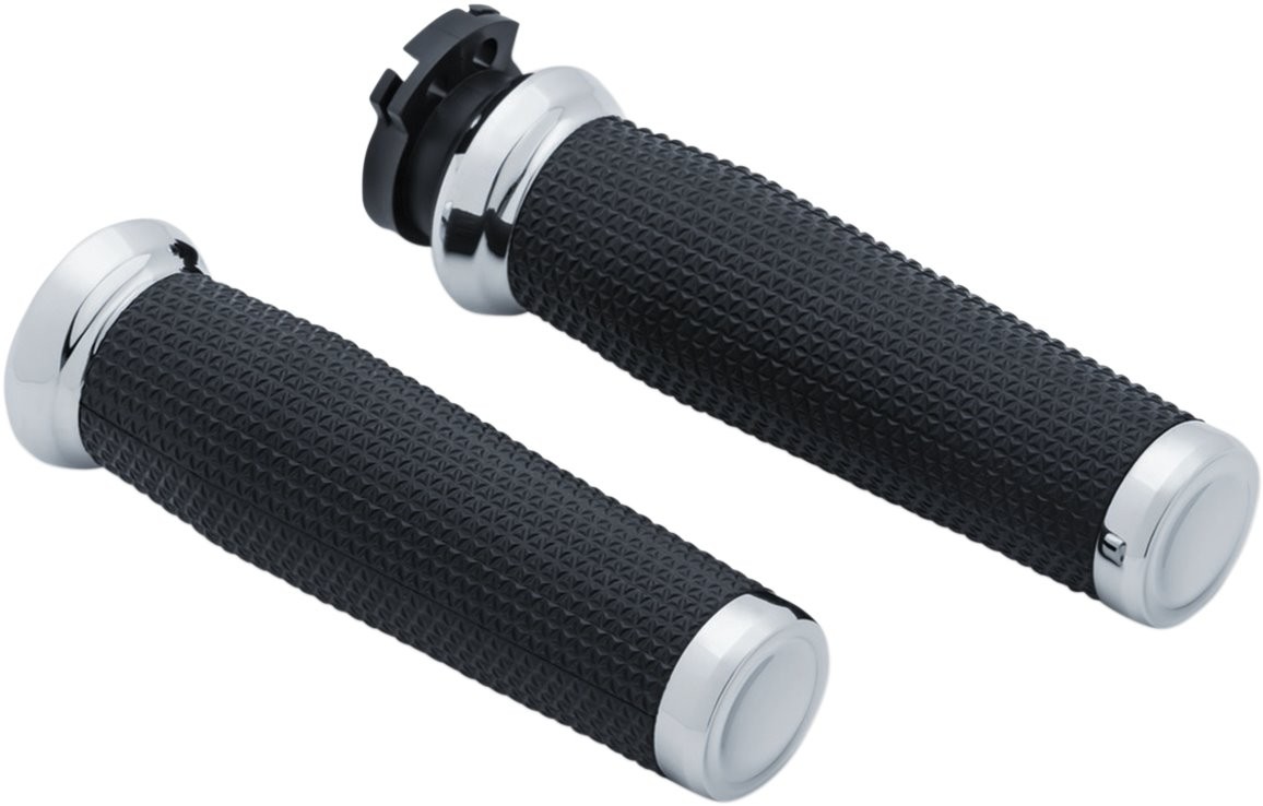 Kuryakyn 5946 Metric Chrome Thresher Handlebar Grips