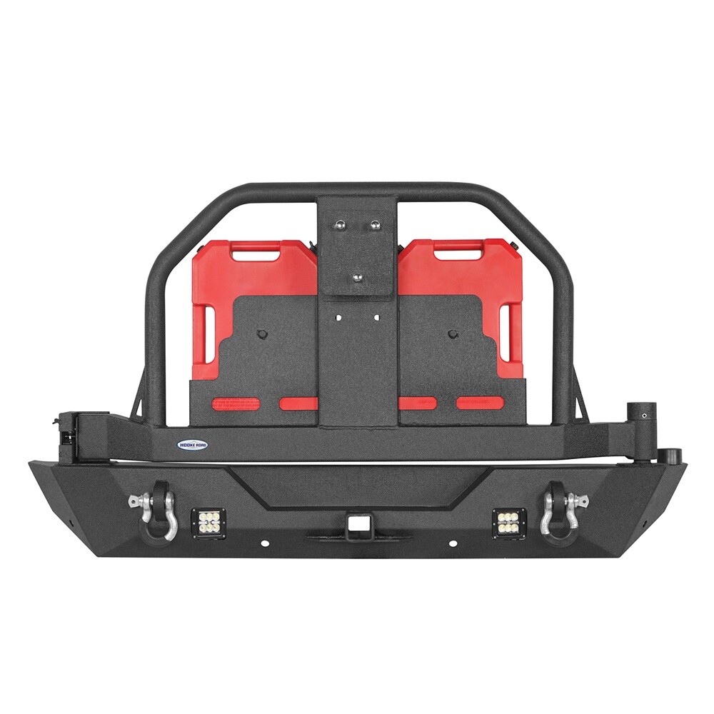 Fit 2018-2025 Jeep Wrangler JL Steel Rear Bumper w/Tire Carrier & Gasoline Cans