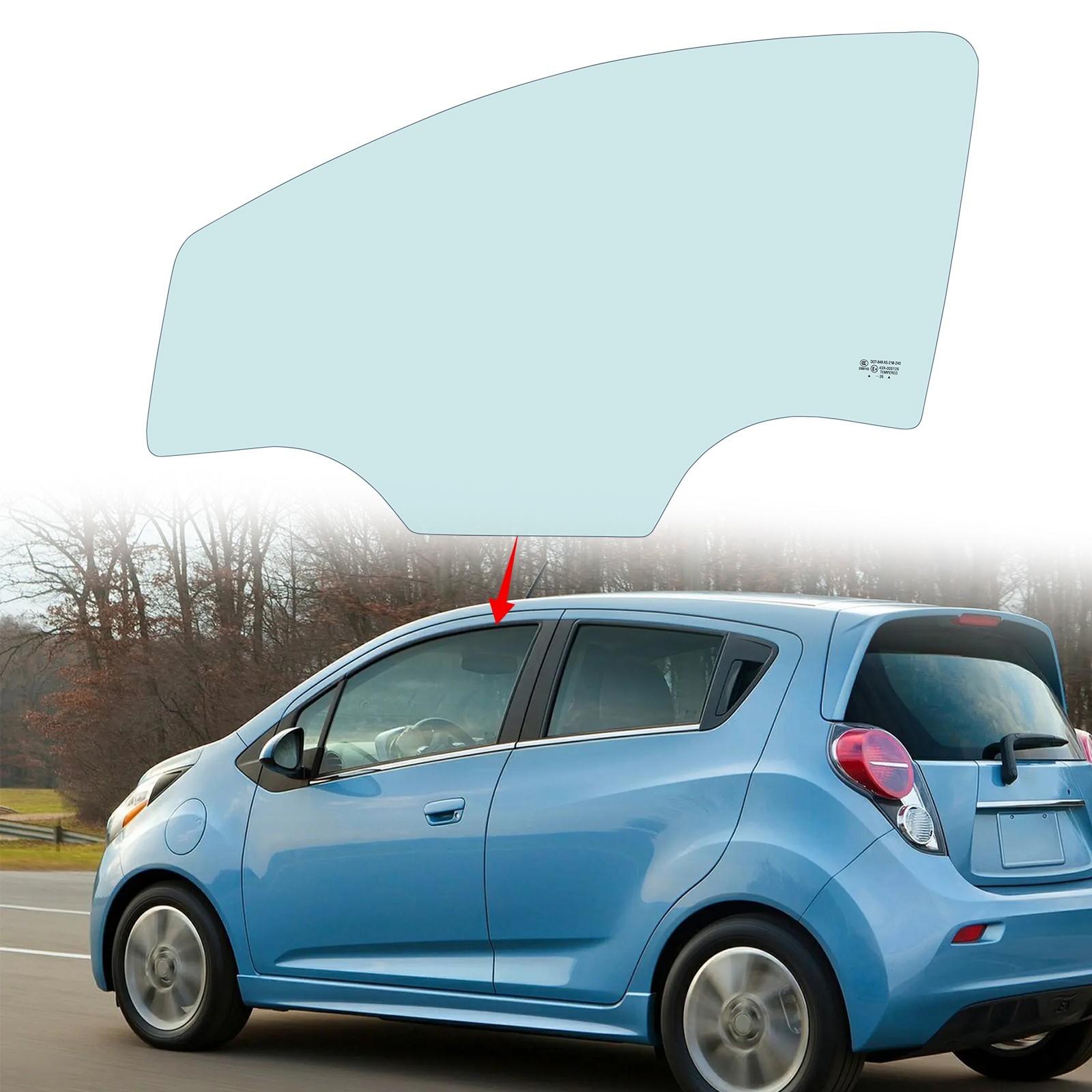 Driver Left Side Front Door Window Glass Tempered For 2012-2020 Chevy Sonic