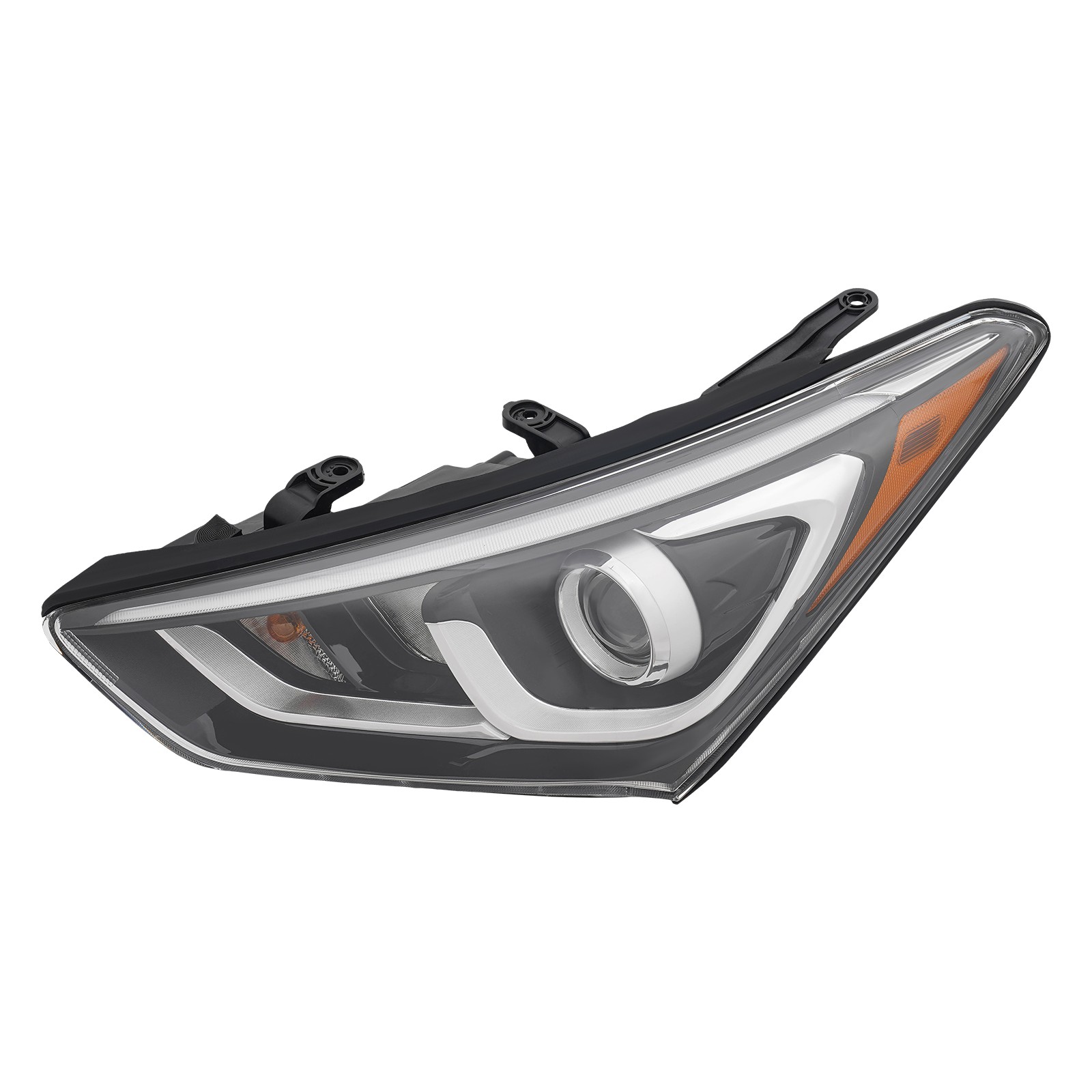 Right/left Side Halogen Headlights For Hyundai Santa Fe Sport+LED BAR 2017-2018