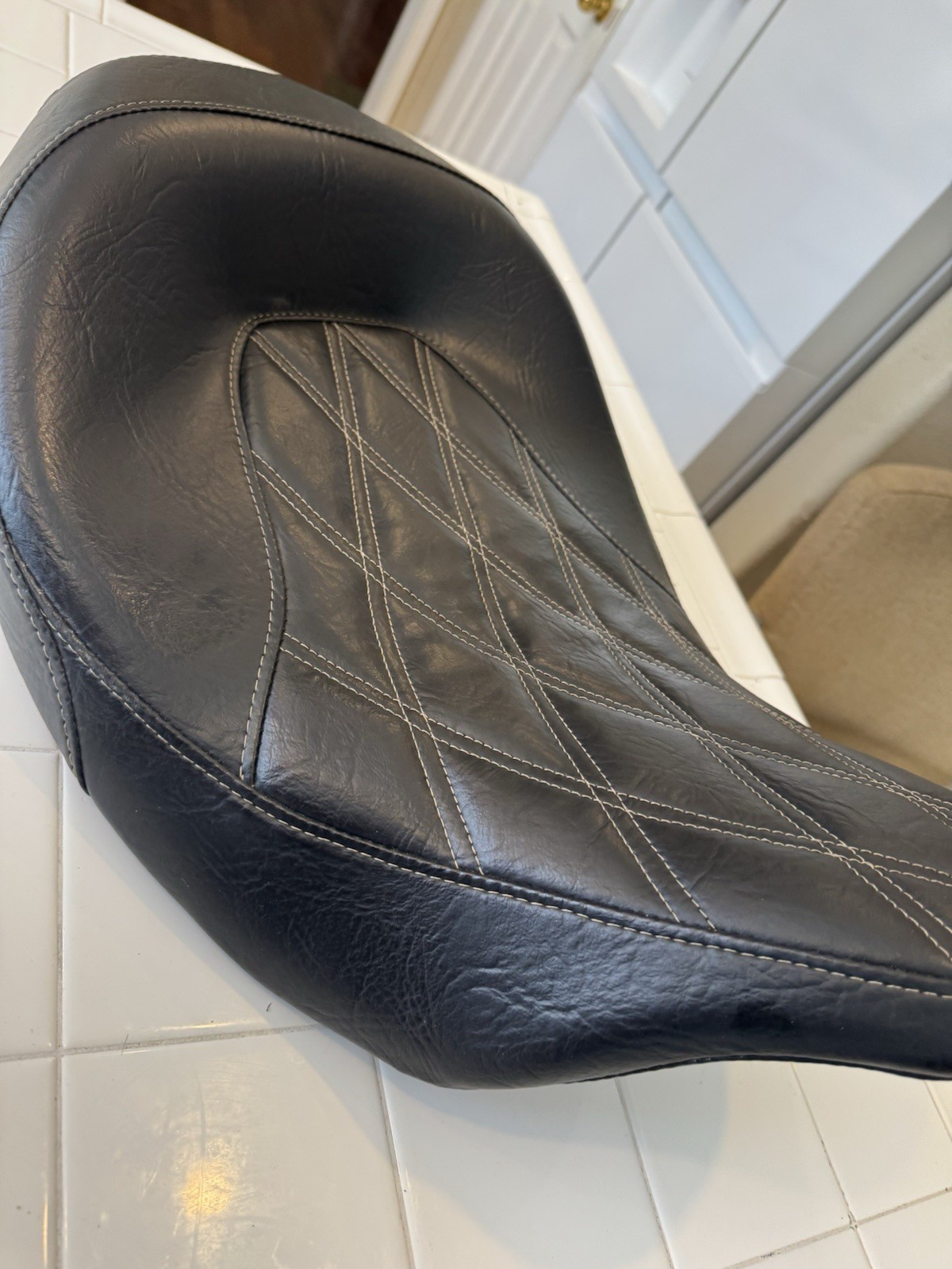 2008-23 Genuine Harley Davidson Touring CVO Low Profile Solo Seat  Gold Stitch