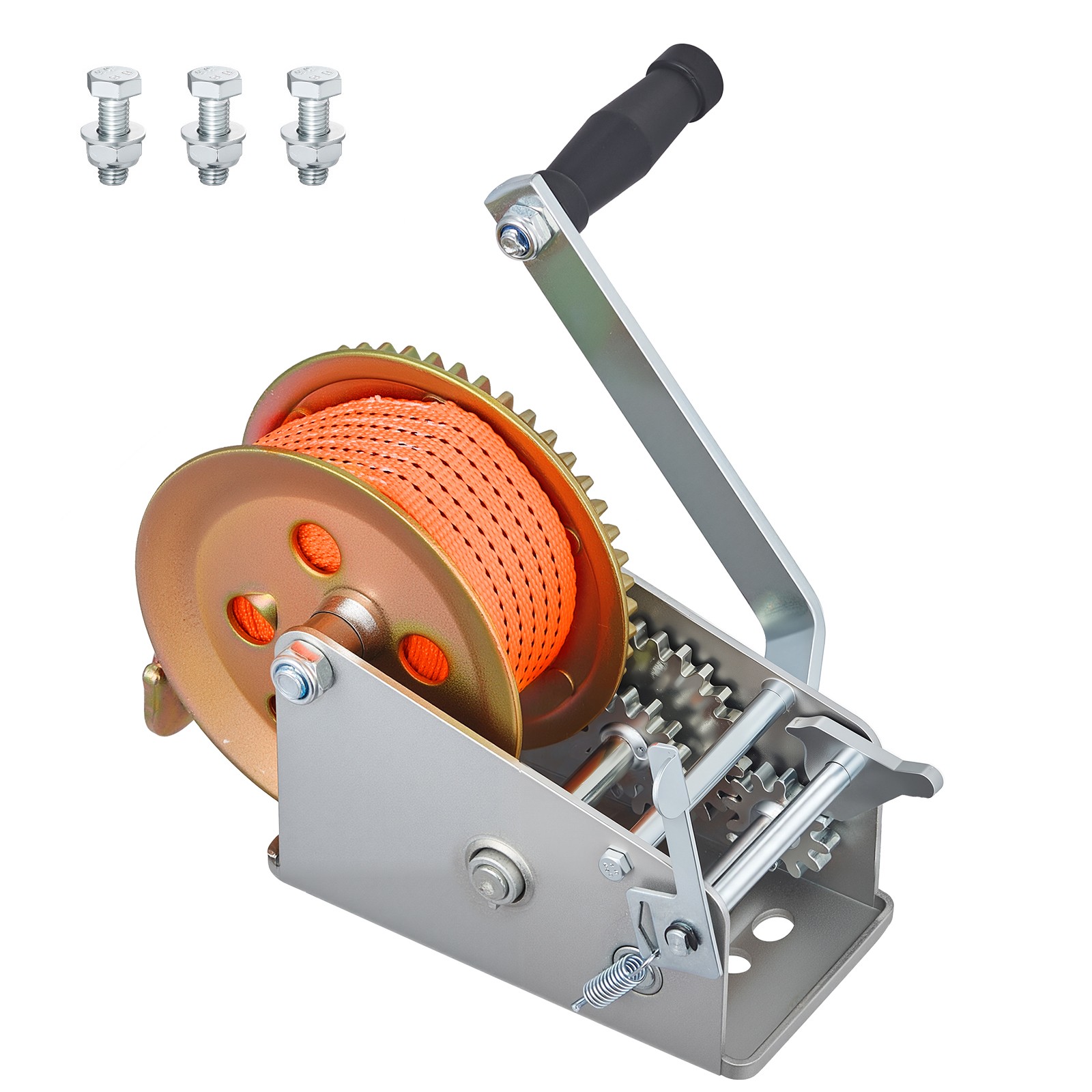 Uimoso 3500 lbs Manual Boat Winch with Heavy-Duty Crank for Trailers