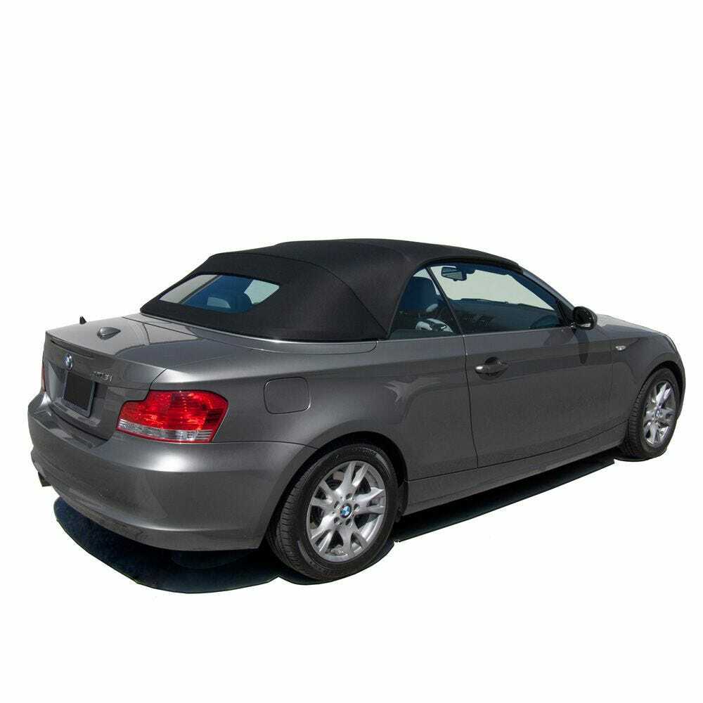 BMW 1-Series E88 Convertible Top 2008-13 Black Twill Cloth, with Glass Window