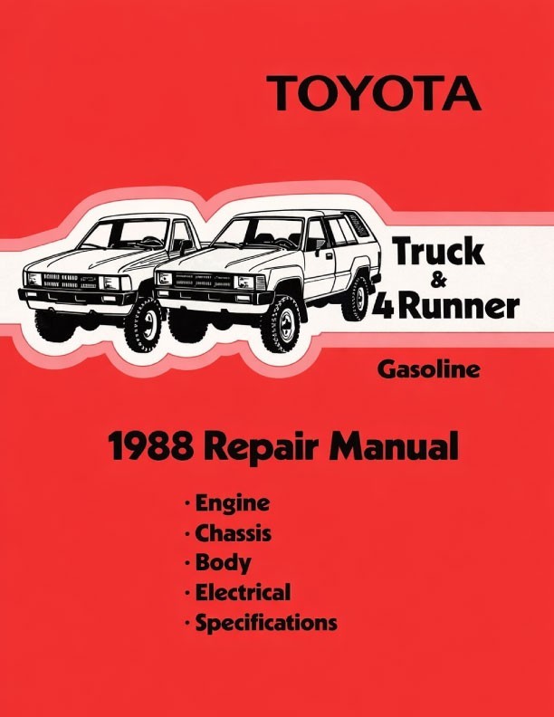 1988 Toyota 4-Runner & Truck Shop Service Repair Manual Book Engine Drivetrain