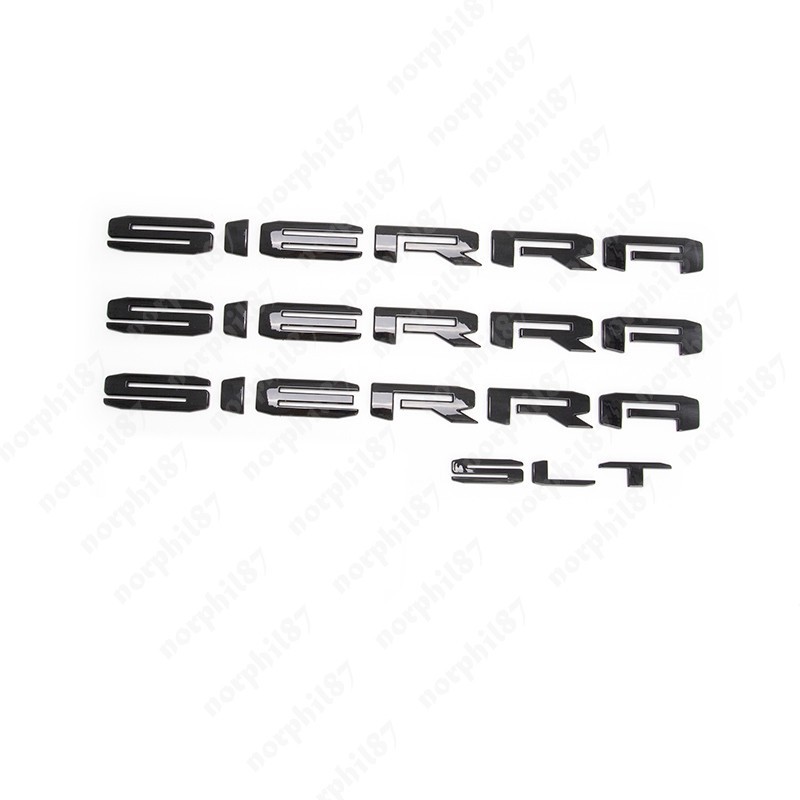 NEW 4PC Gloss Black GMC Sierra Emblem badge 2019-26 GMC Sierra 1500 SLT 4X4