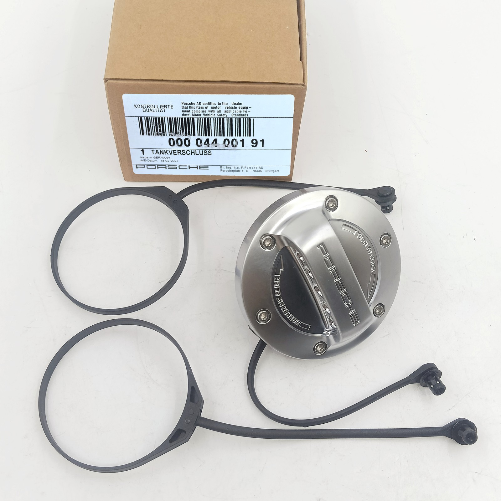 Alu Look Tank Cap For Porsche 00004400191 w/ Strap 911 Boxster Cayenne