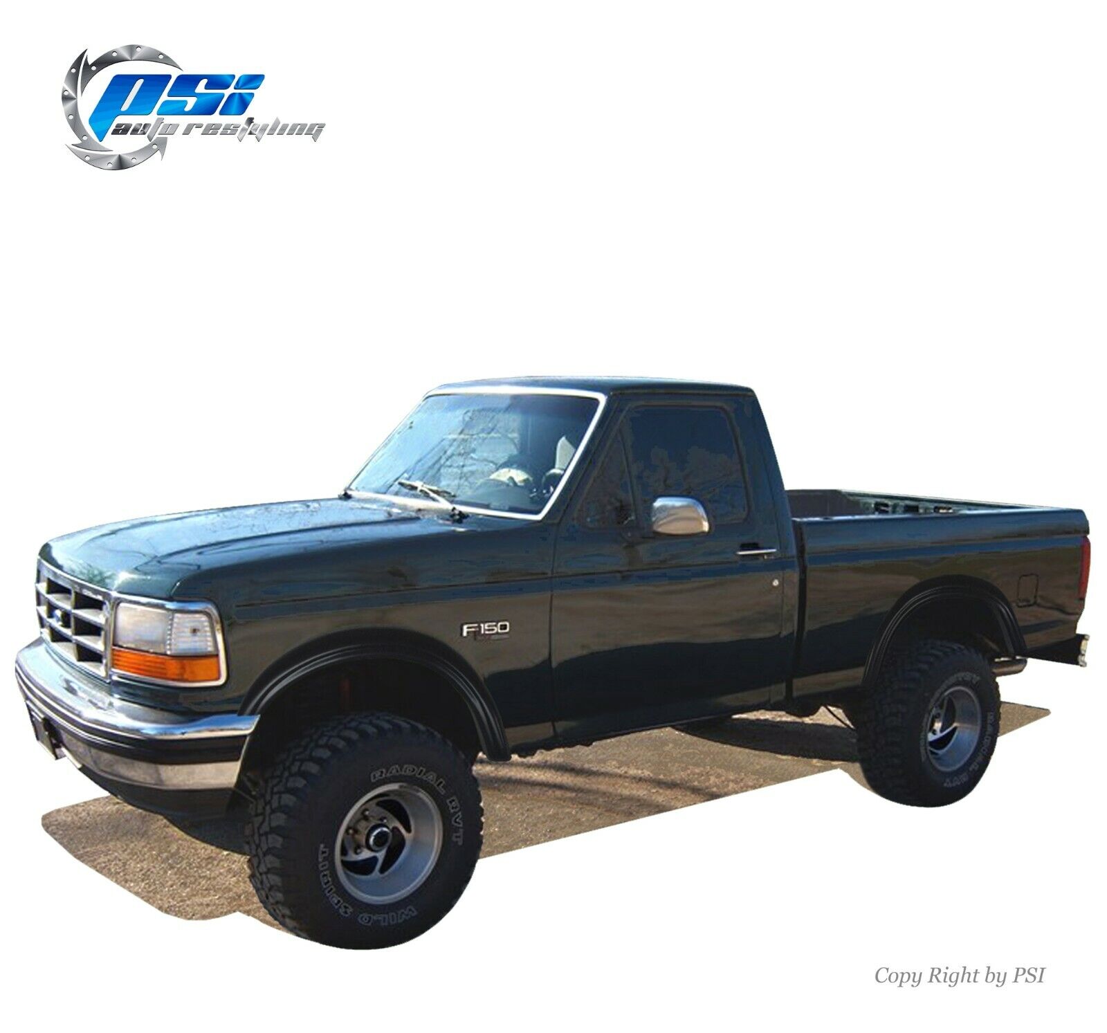 Rugged Paintable Fender Flares Fits Ford F-150 F-250 Bronco 92-96 F-350 92-97