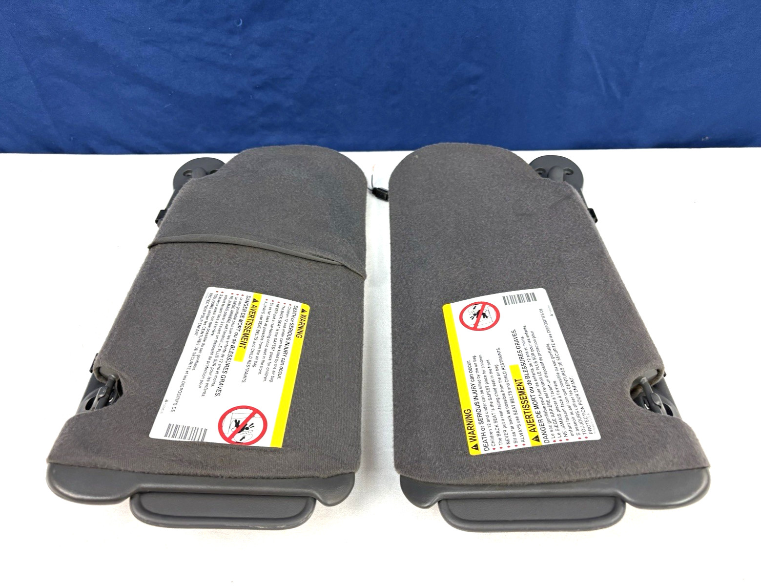 2000 - 2005 Buick Lesabre Sun Visor Pair Set Driver Passenger Dark Gray