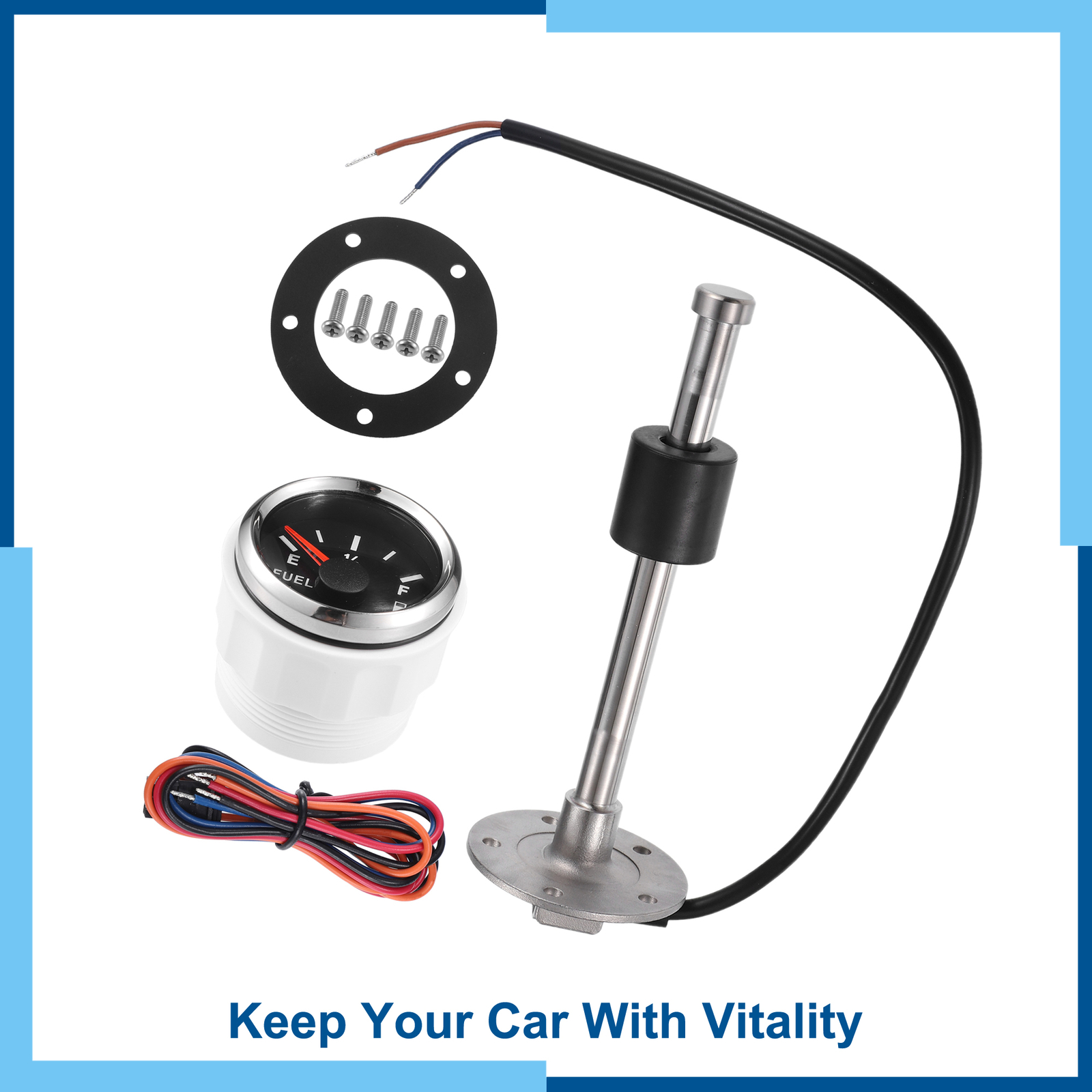 Universal Pack (1) Fuel Sending Unit and Gauge Kit Boat Fuel Level Sending