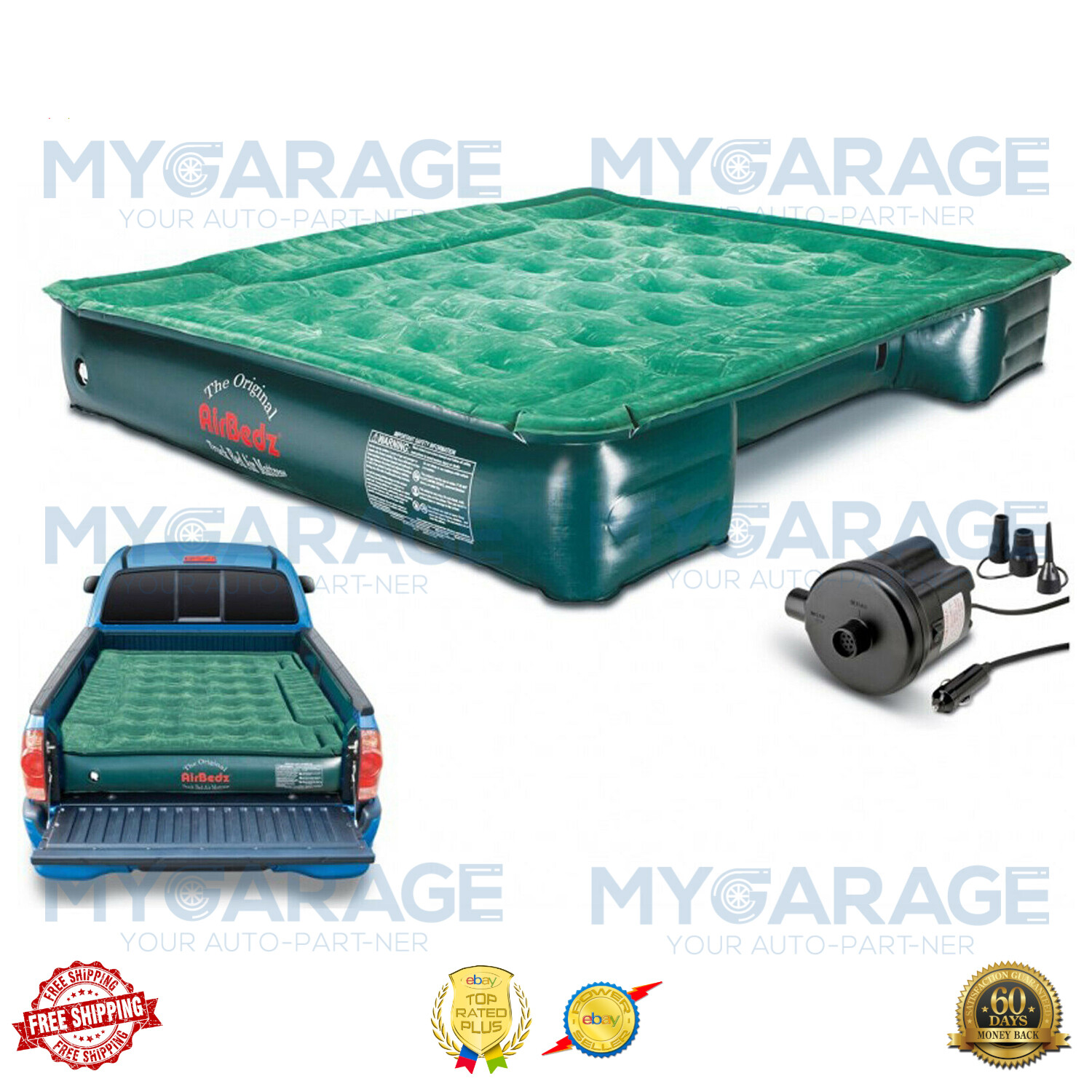 AirBedz PPI-PV202C Full-Size 6-6.5ft Bed Air Mattress w/Portable DC Air Pump