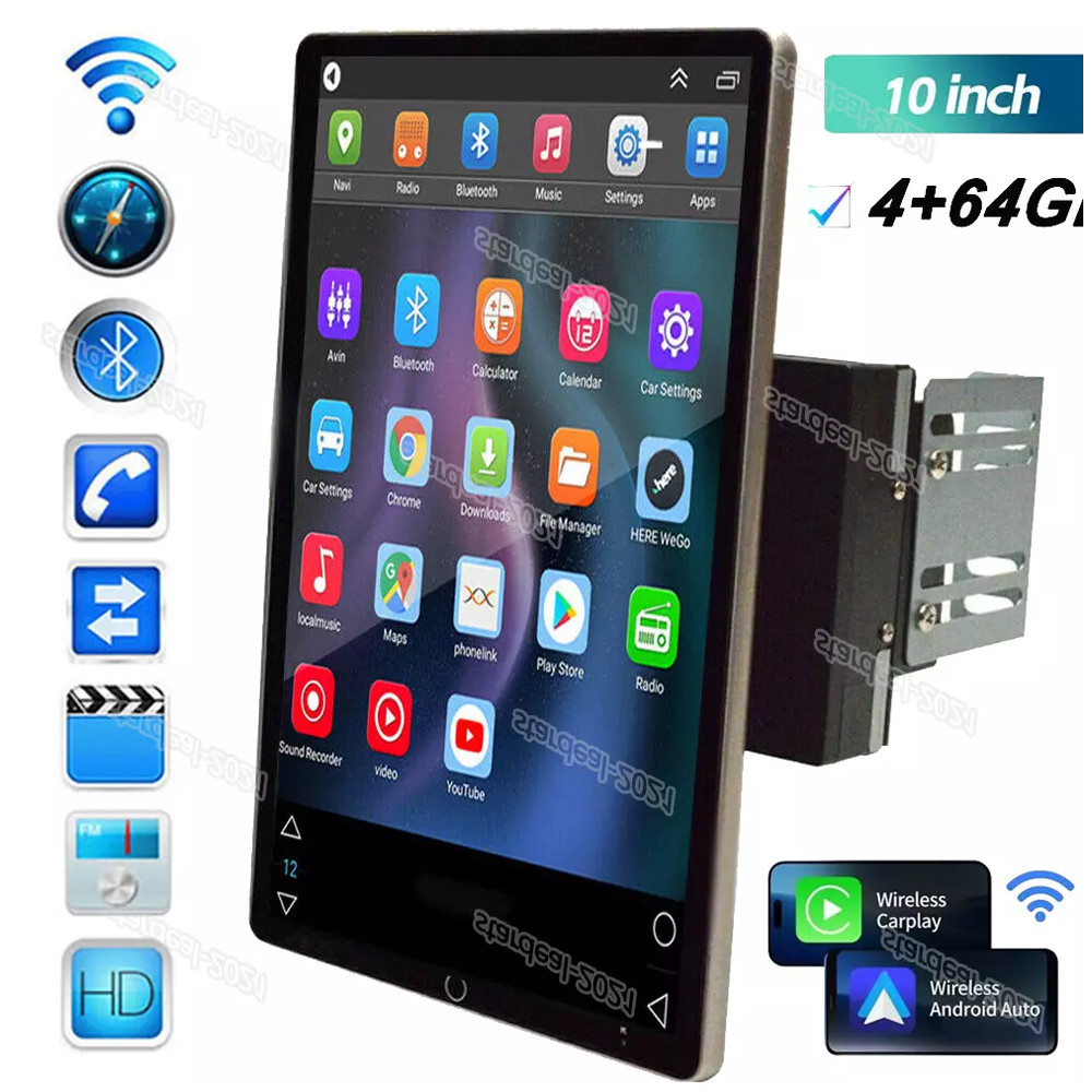 Carplay 64GB Double 2Din Rotatable 10in Android 15 GPS WIFI SWC Car Stereo Radio Carplay 64GB Double 2Din Rotatable 10in Android 15 GPS WIFI SWC Car Stereo Radio