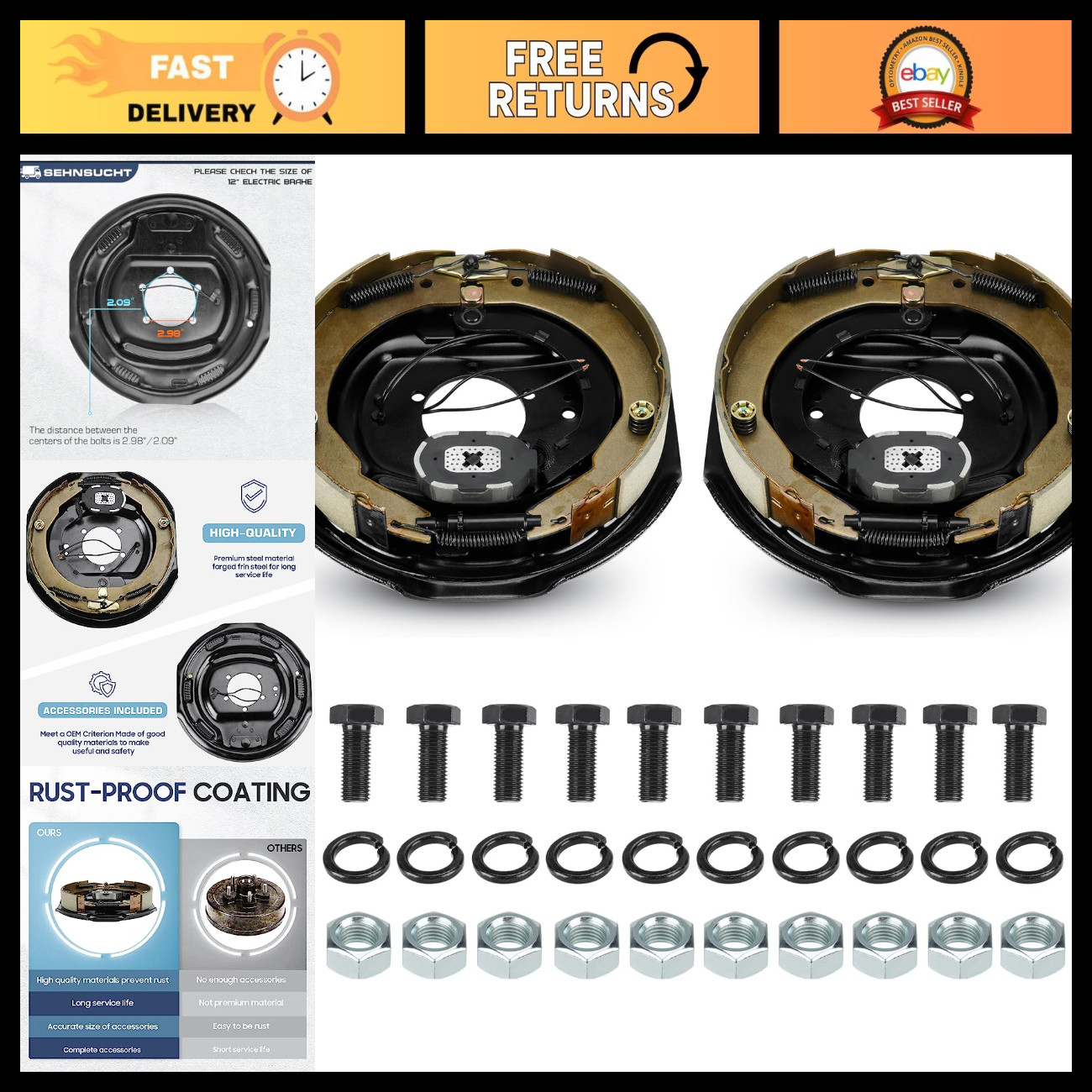 Electric Trailer Brake Assembly 12\