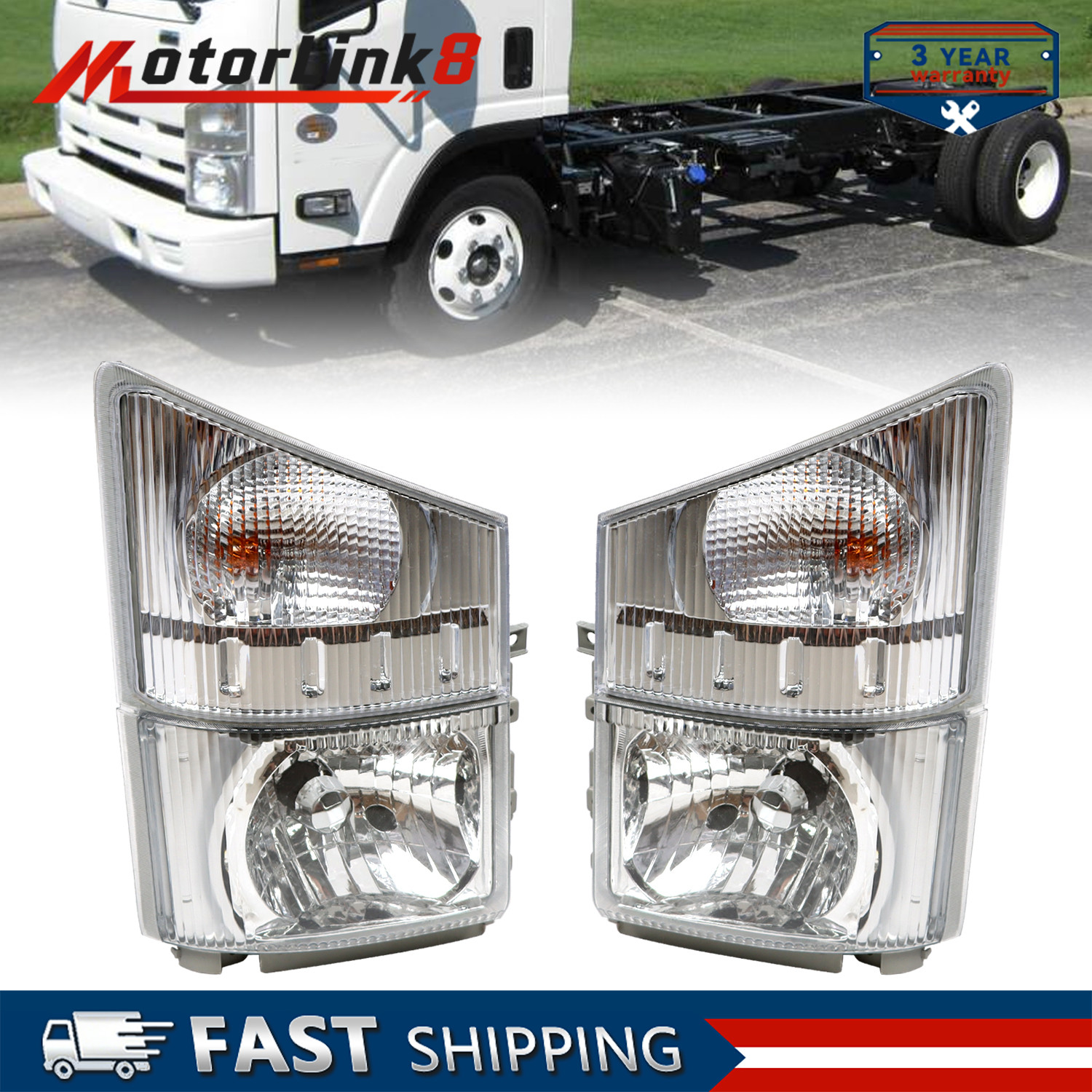 2x Headlight Corner Lamps Left Right For 2008-2020 ISUZU NPR NPR-HD NQR NRR 2x Headlight Corner Lamps Left Right For 2008-2020 ISUZU NPR NPR-HD NQR NRR