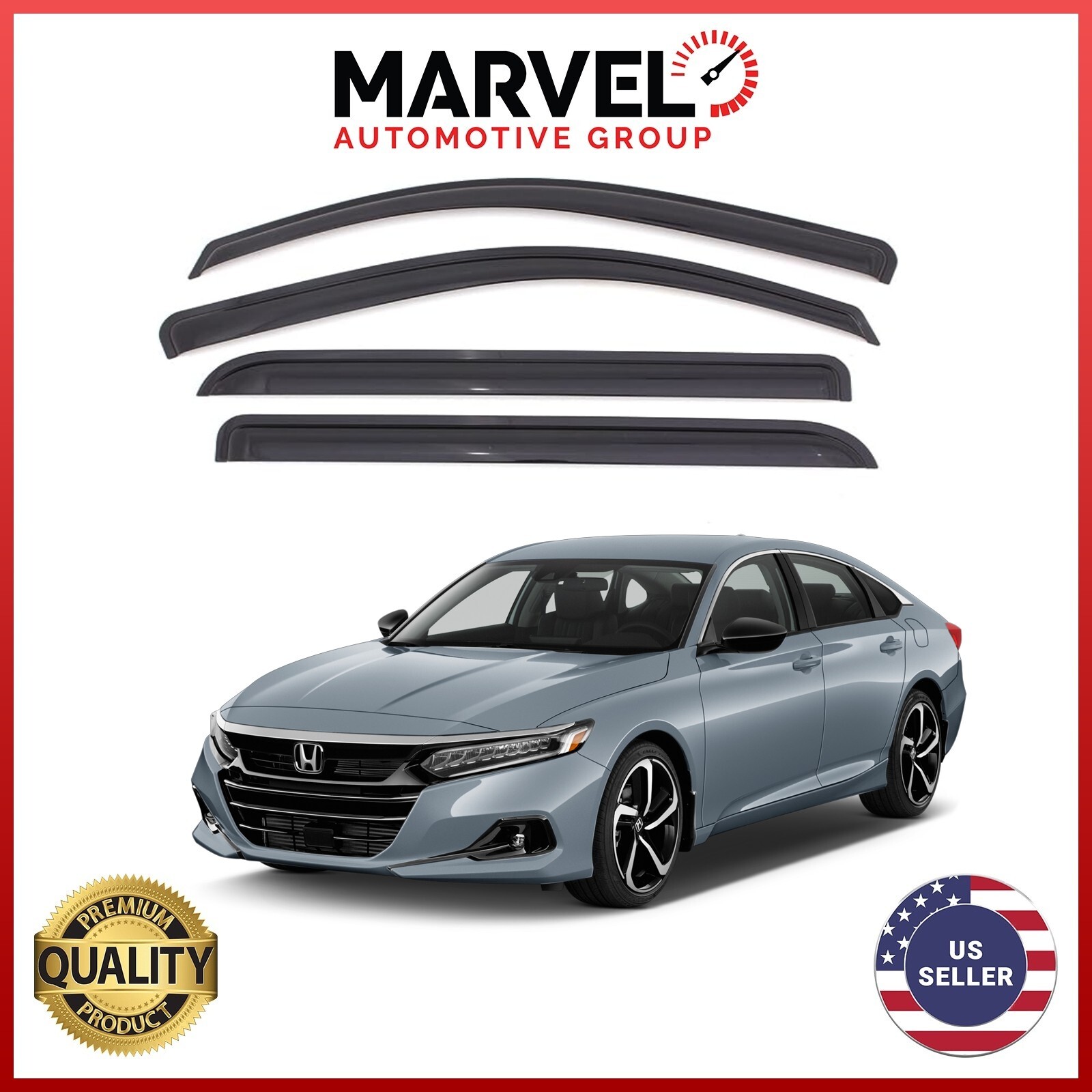 Out-Channel Window Vent Visor Rain Guard Deflectors for Honda Accord 2018-2022