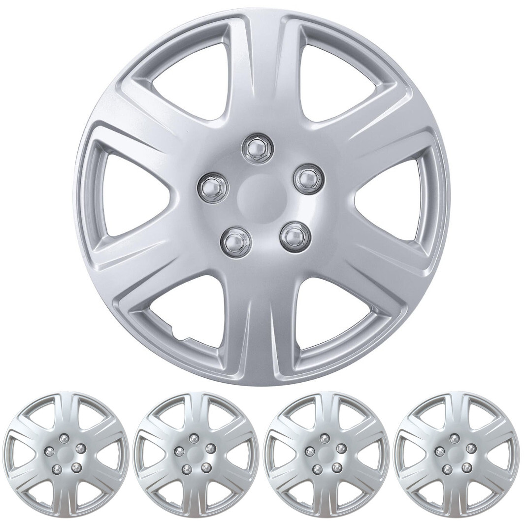 BDK (4 Pack) Hubcaps for Cars, OEM Camry Style Wheel Covers Replacement - 15\