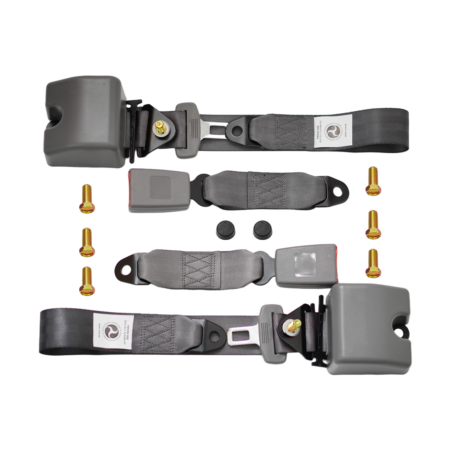 2Pcs 3‑Point Retractable Gray Buckle Seat Belt For Toyota Highlander 2Pcs 3‑Point Retractable Gray Buckle Seat Belt For Toyota Highlander