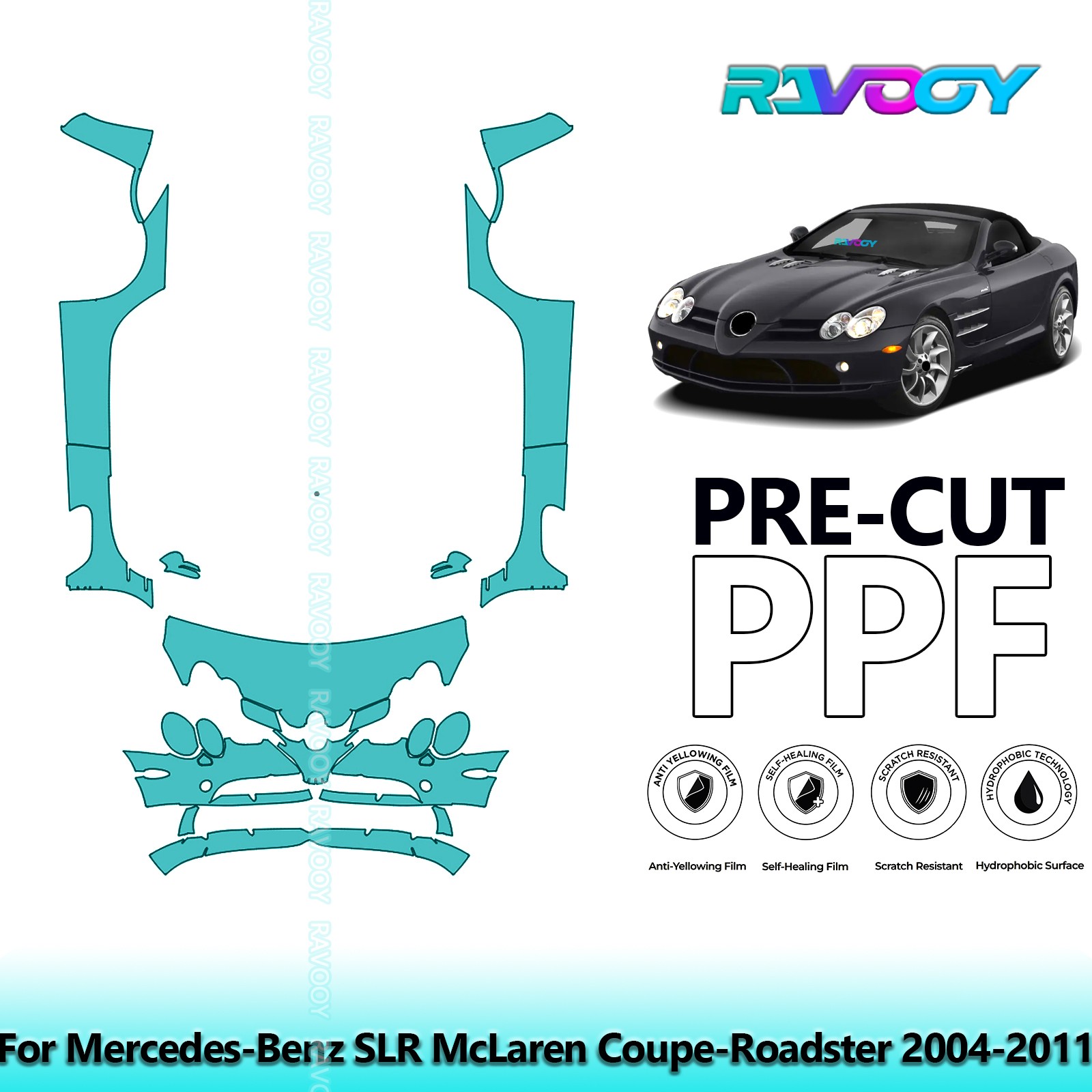 Protection Film PPF For Mercedes-Benz SLR McLaren Coupe-Roadster 2004-2011