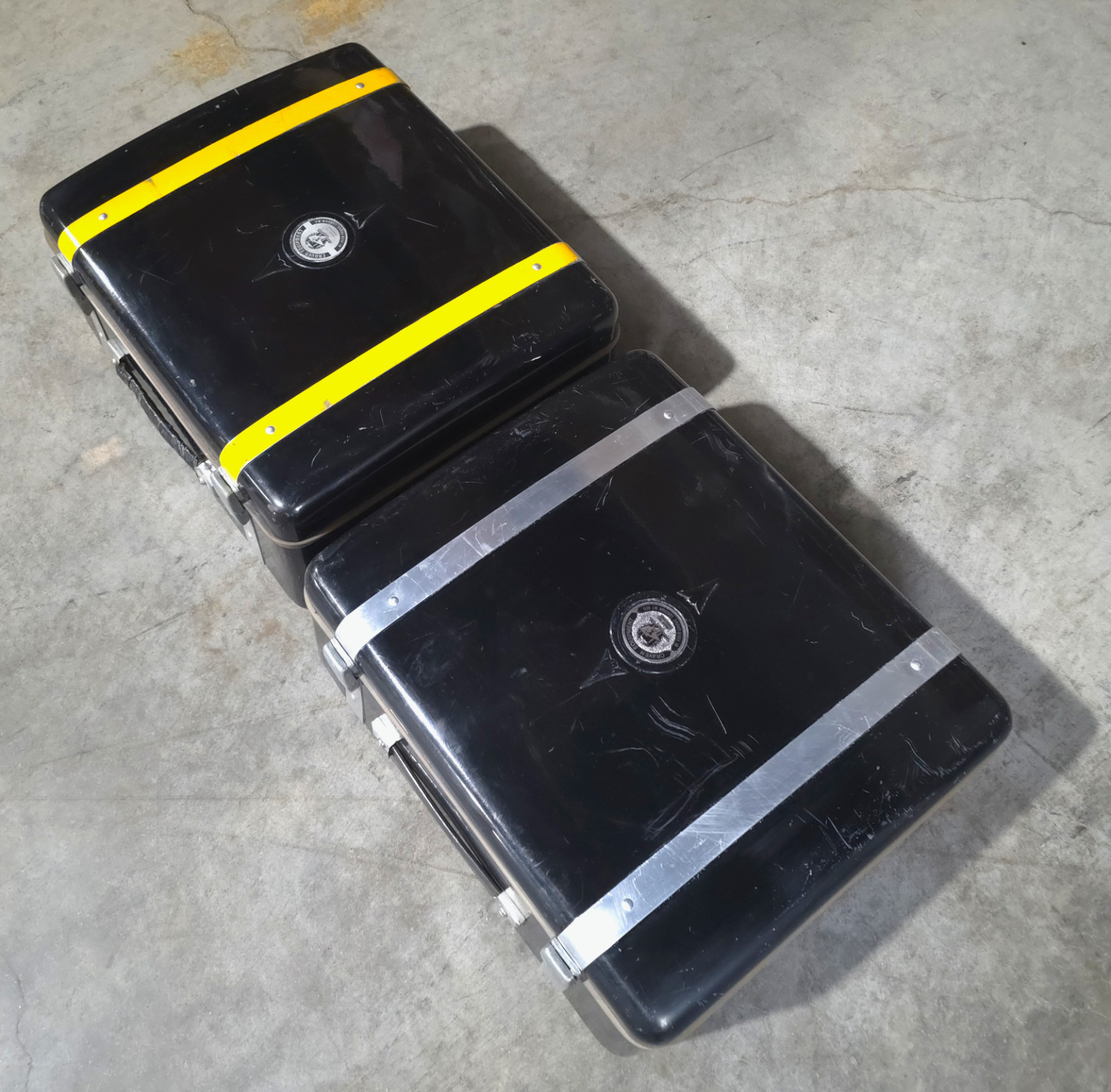 Vintage Craven Equipment Fiberglass Motorcycle Luggage Cases 7x17x17\ Vintage Craven Equipment Fiberglass Motorcycle Luggage Cases 7x17x17\