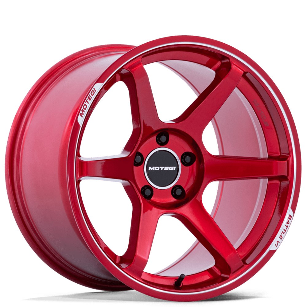 19x8.5/19x9.5 Motegi Racing MR160 Battle VI Cherry Red Machined Lip Rims (4pcs)