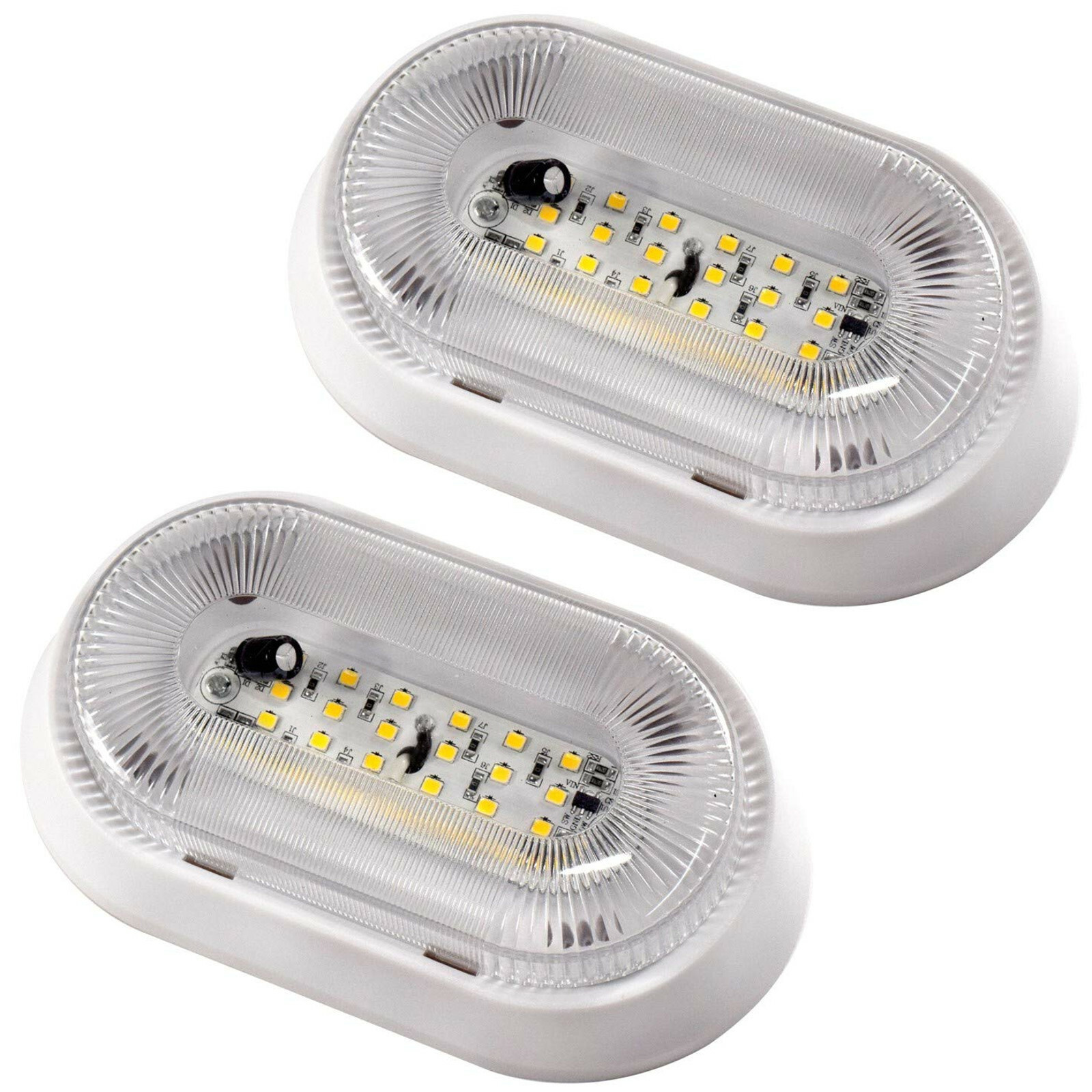 2-Pack HQRP RV LED Porch 12V Exterior Outdoor Utility Light Trailer Motorhome