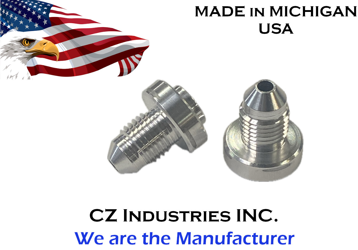 AN4, 4 AN MALE BILLET 6061T6 ALUMINUM WELD ON FITTING BUNG - QTY 2