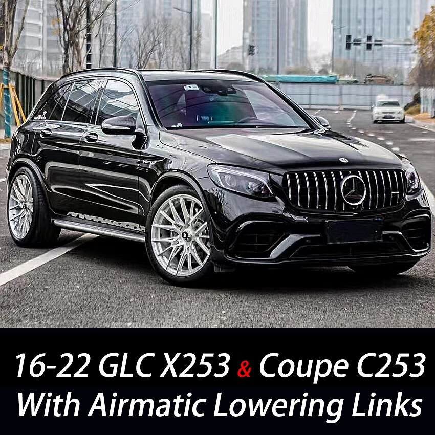 For 16-22 Mercedes Benz GLC Adjustable Airmatic Lowering Links Kit X253 C253 AMG