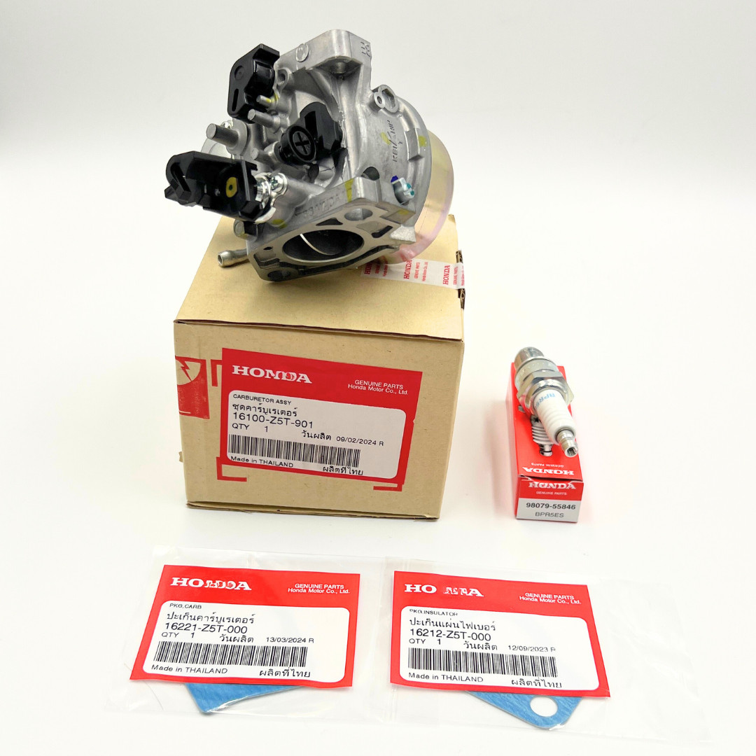 Genuine Honda 16100-Z5T-901 Carburetor GX390 kit w/ Gaskets & Spark Plug Genuine Honda 16100-Z5T-901 Carburetor GX390 kit w/ Gaskets & Spark Plug