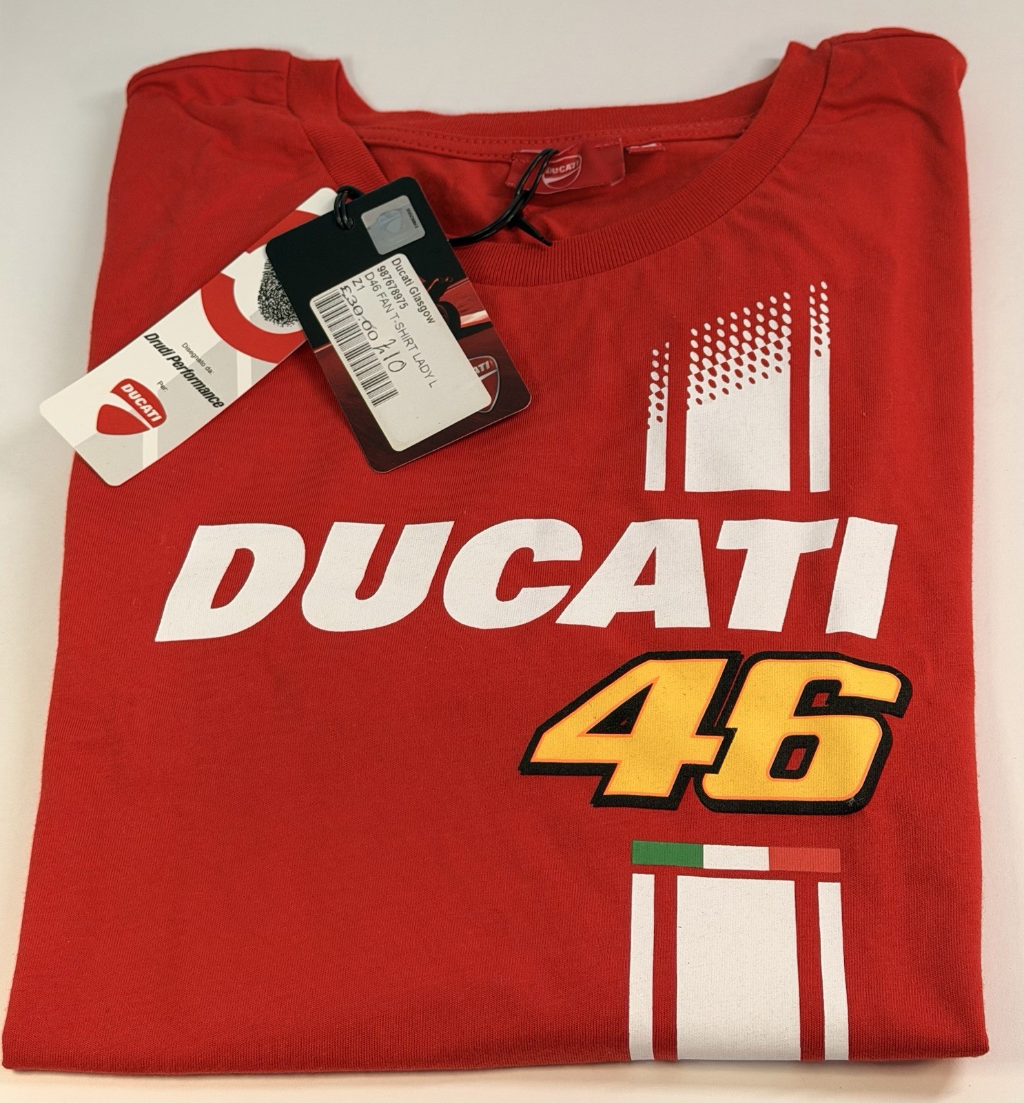 Ducati Corse Ladies T-Shirt Top Valentino Rossi VR46 Moto GP NWT SZ L