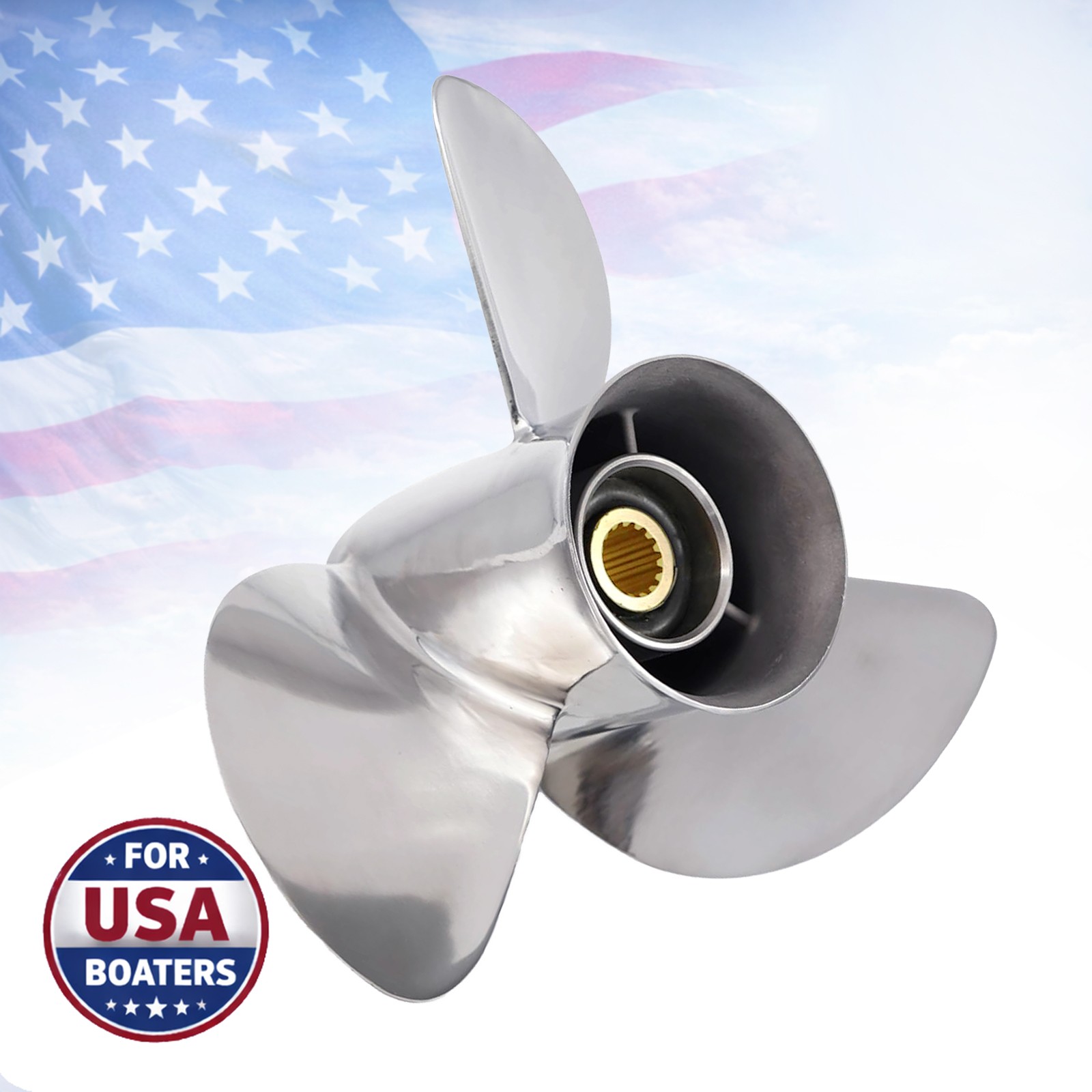 13 1/4x17-K For Yamaha Outboard Stainless Propeller Boat Motor 50-130hp 15 Tooth