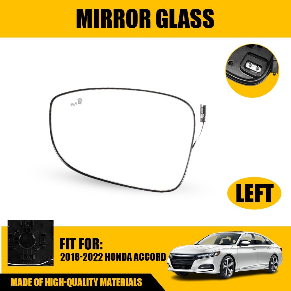 Left Side Mirror Glass Heated with Blind Spot Fit For Honda Accord 2018-2022