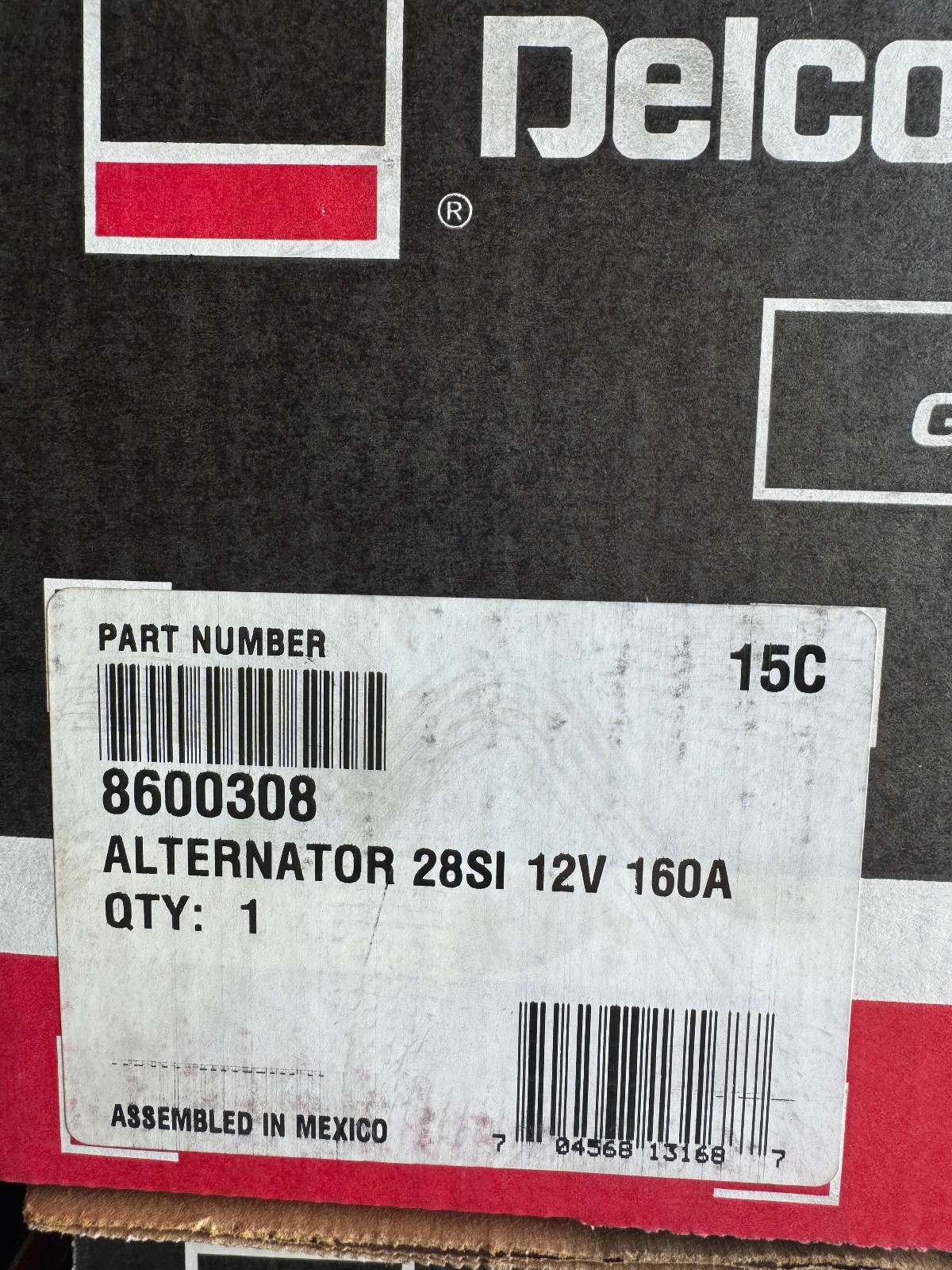 New Original Delco Remy Alternator (OEM) 8600308 28SI 12V 160Amp