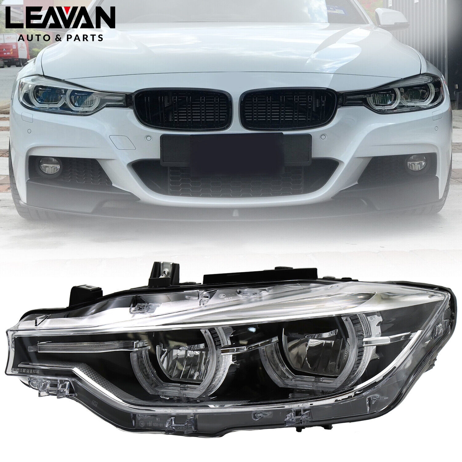 For 2016-2019 BMW F30 3 Series Headlight LED W/O AFS Driver Left Side LH
