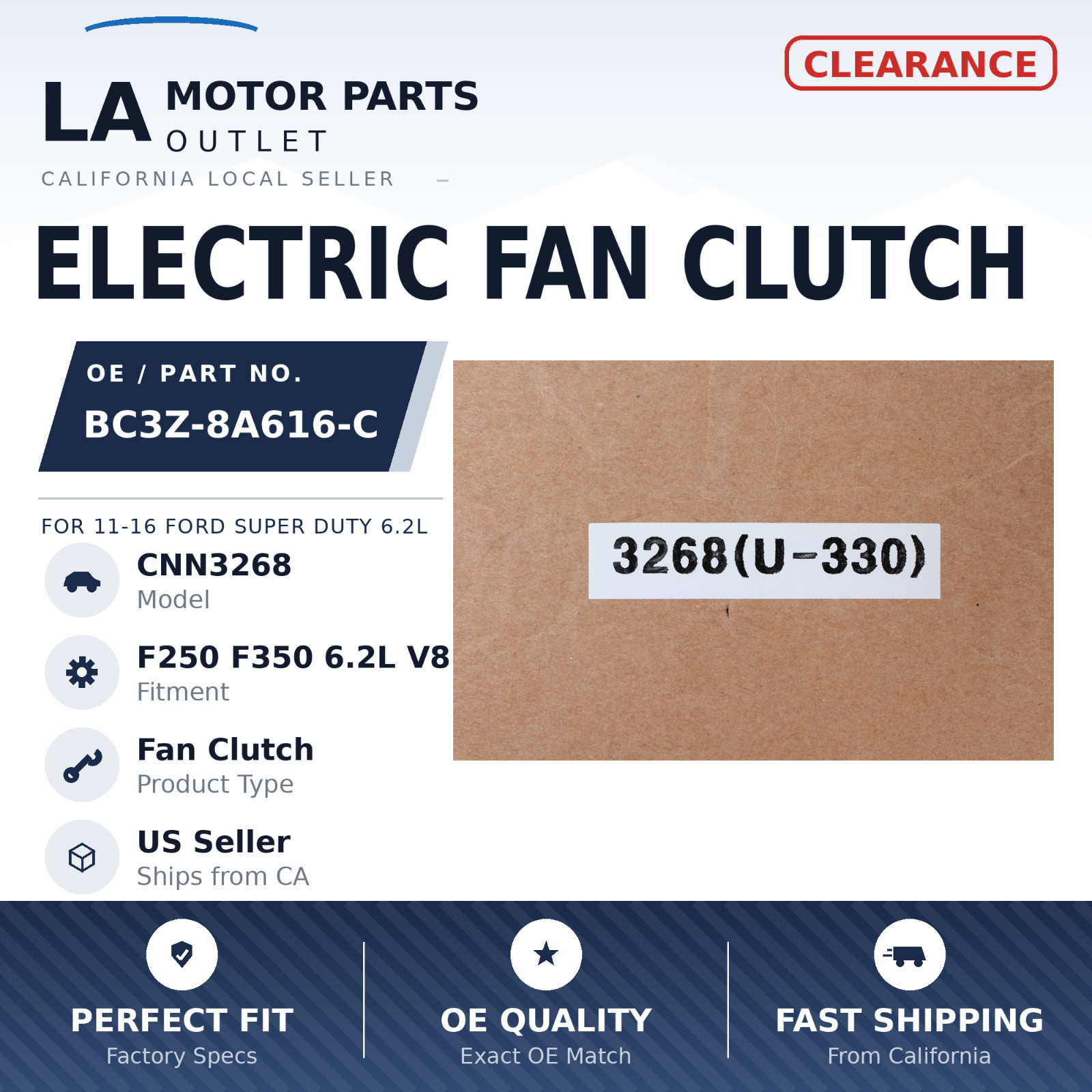 Electric Fan Clutch for 11-16 Ford F250 F350 Super Duty 6.2L - CNN3268