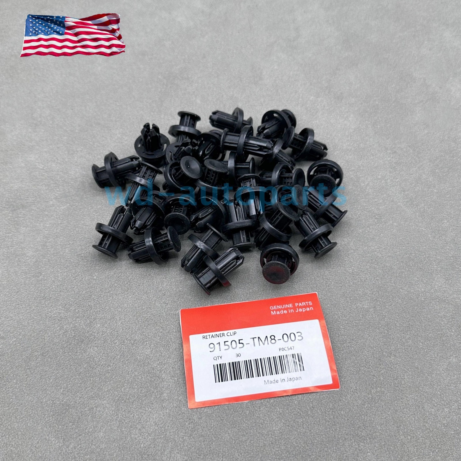 OEM 30PCS NEW FOR HONDA BUMPER / UNDER COVER RETAINER CLIP 91505-TM8-003