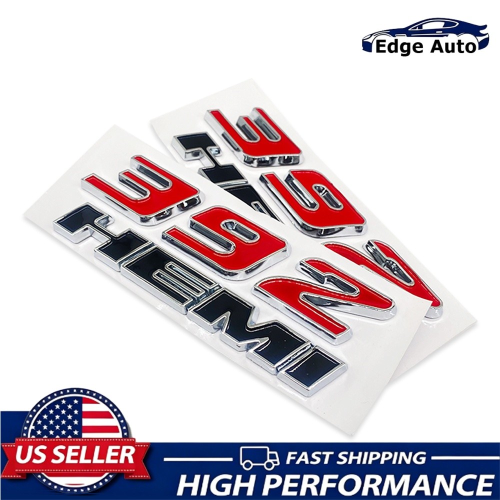 2PCS SET For 392 HEMI Left & Right Badges Side Fender Emblems 3D Raised Decals