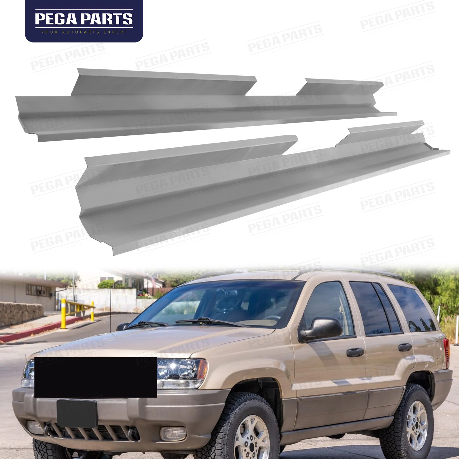 For 1999-04 Jeep Grand Cherokee Slip-On Rocker Panel OE Style Left & Right Side