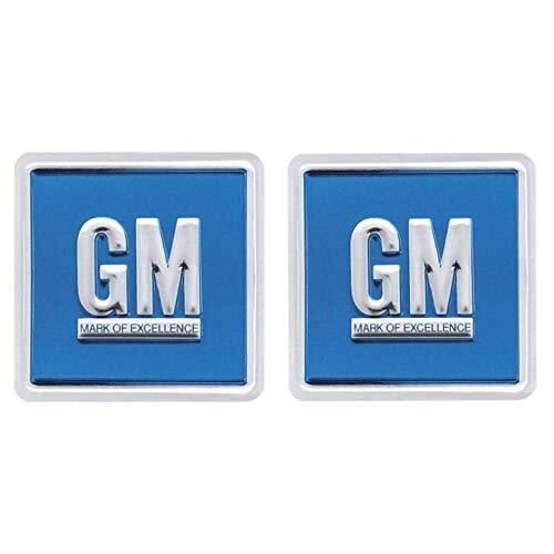 OER GM Emblem Door Decal Set Embossed Blue 1967-74 Camaro Nova Impala Firebird