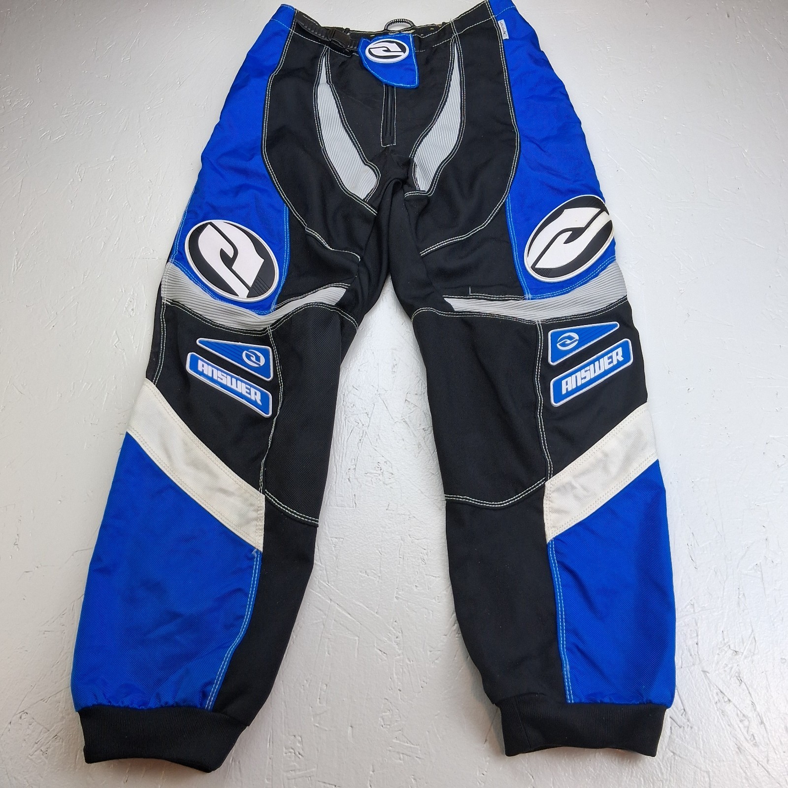 Answer Racing Dirt Bike Pants Motor Cross Youth Size 28 Blue Black Syncron