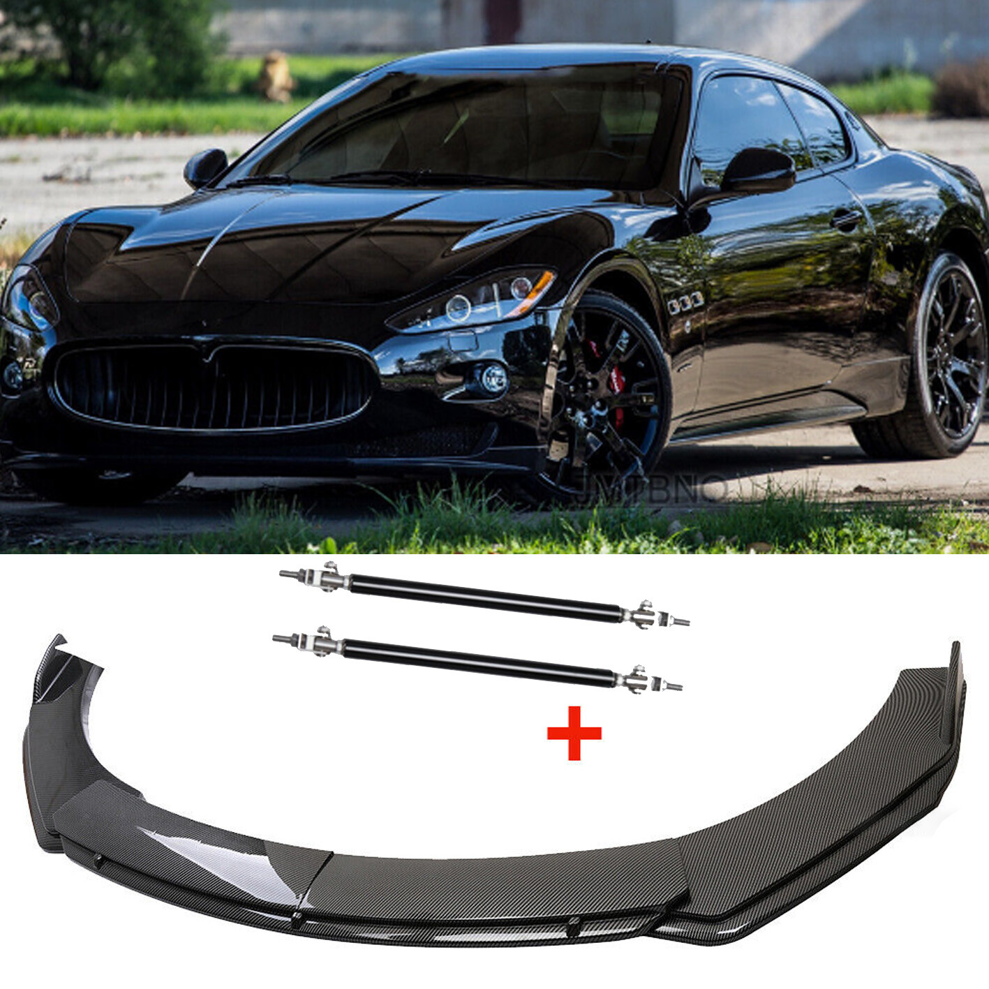 4Pcs Front Bumper Lip Splitter Spoiler For Maserati Granturismo MC Carbon Fiber