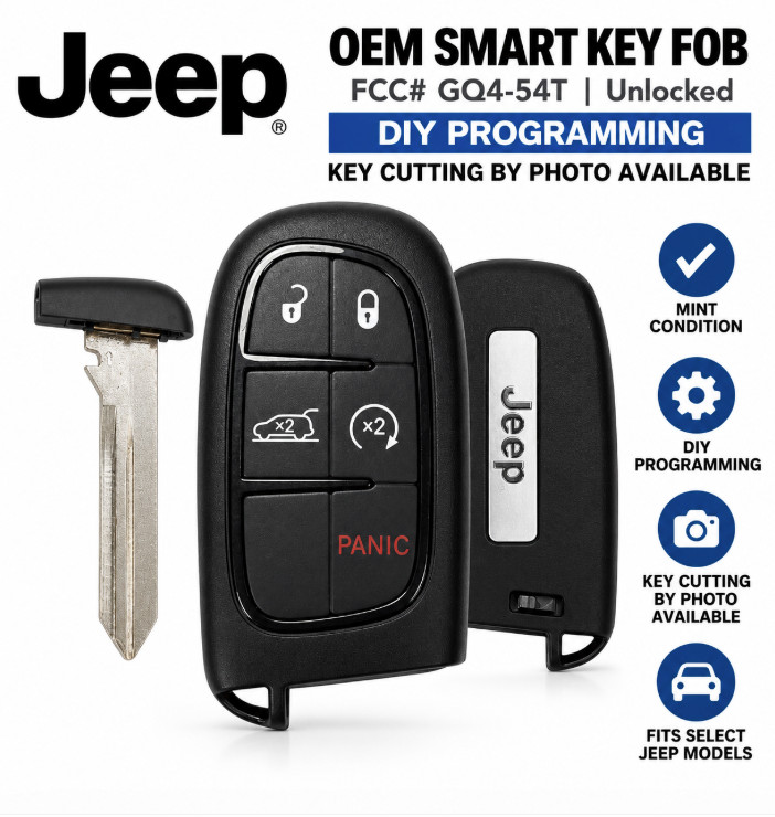 Mint OEM Jeep Cherokee 2014-2023 Smart Key Fob GQ4-54T Unlocked