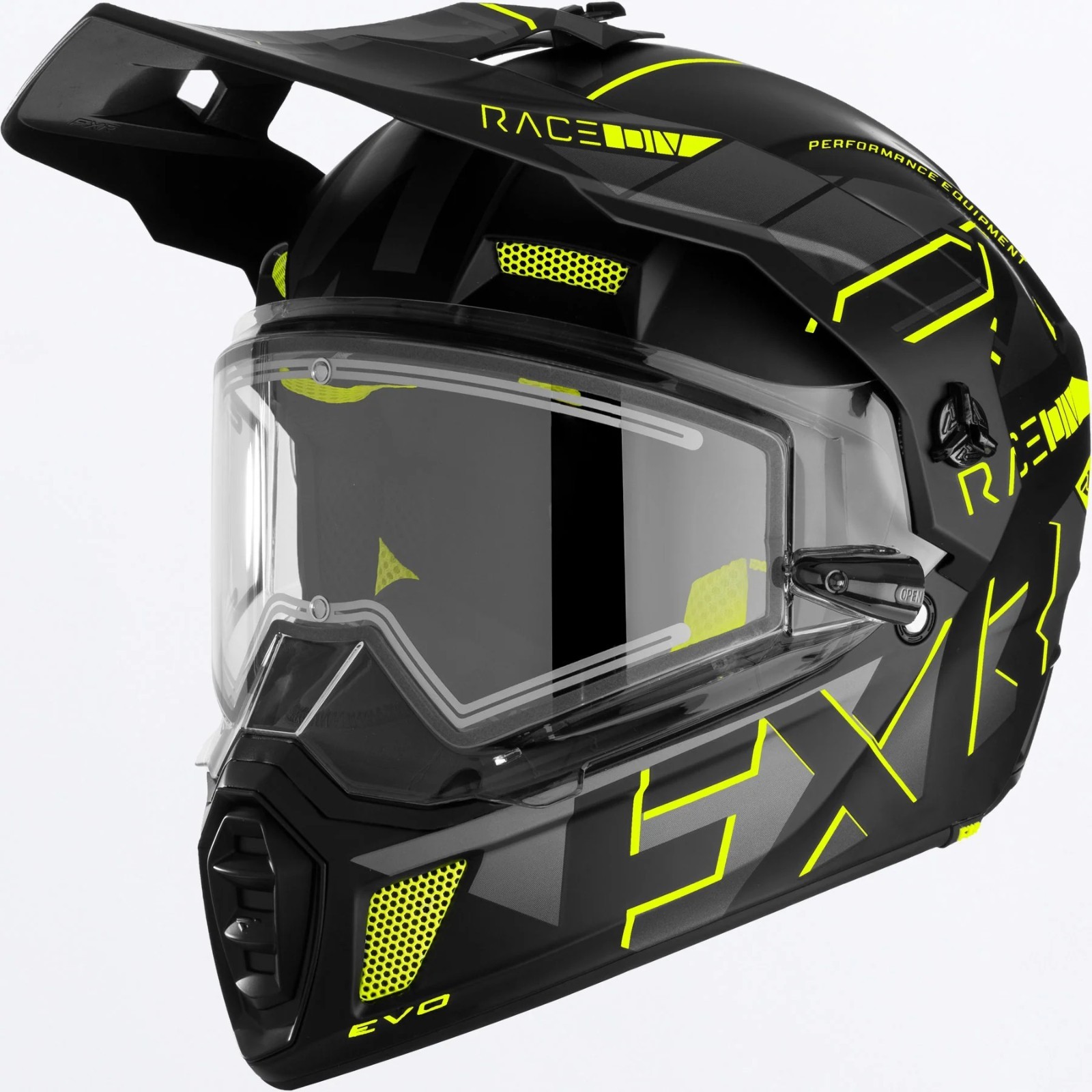 FXR  Men's Clutch X Evo w/ E Shield Motorcycle Helmet - Hi Vis - Medium