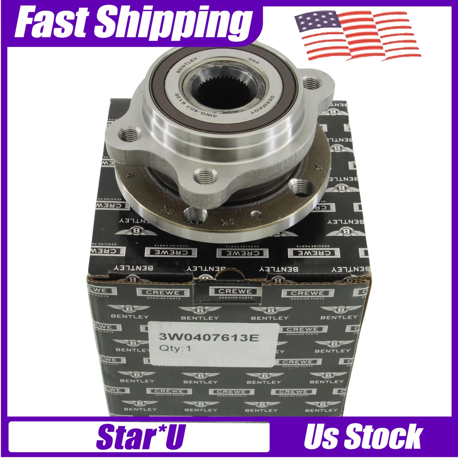 Genuine Bentley Gt Gtc & Flying Spur Wheel Hub Bearing 3W0407613E