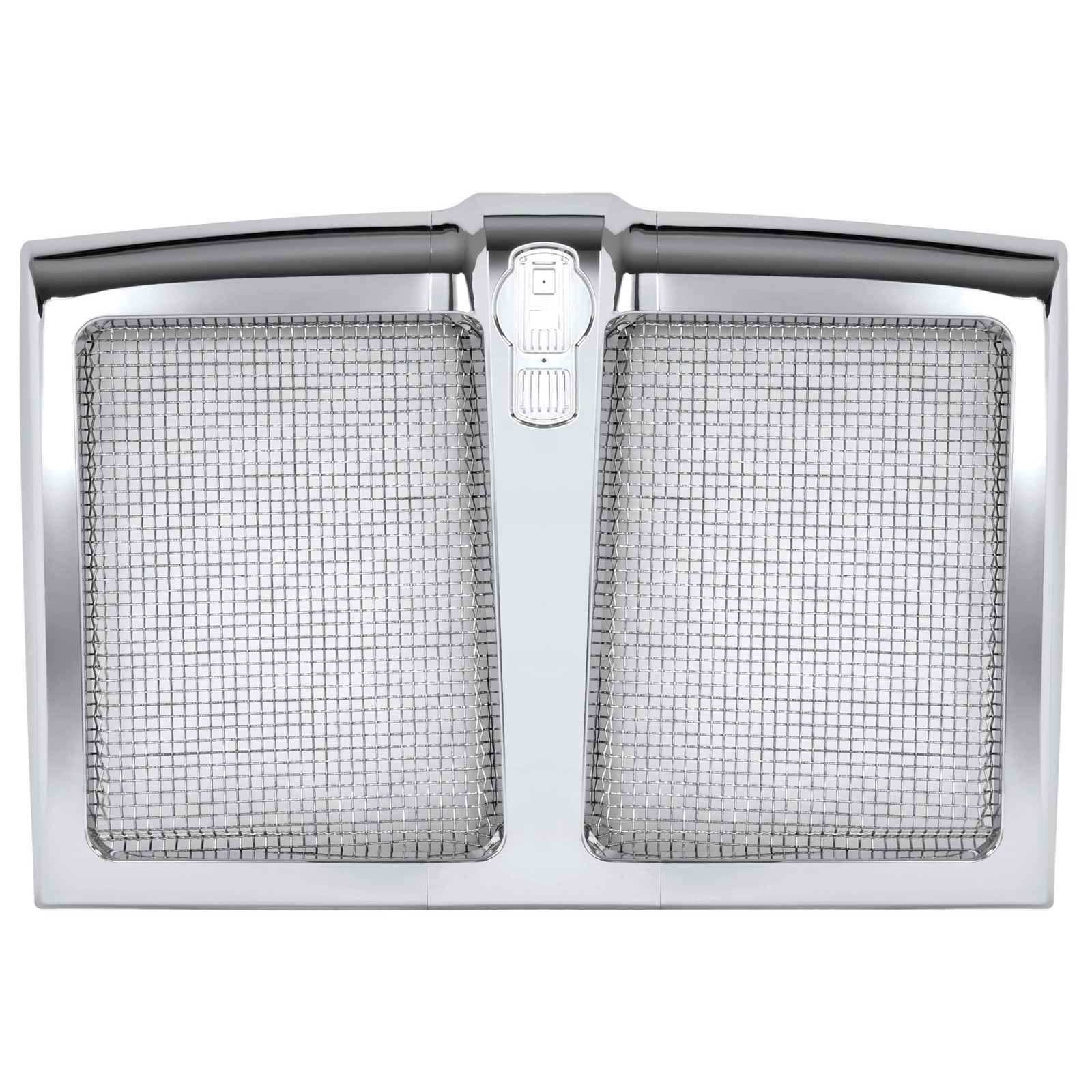 KUAFU Front Grill Chrome Silvery Grille Compatible Kenworth T880 w/Bug Mesh Net