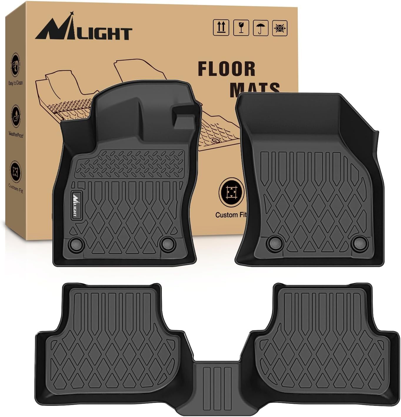 Nilight TPE Floor Mats for Volkswagen VW Golf GTI Golf R 2022-2024