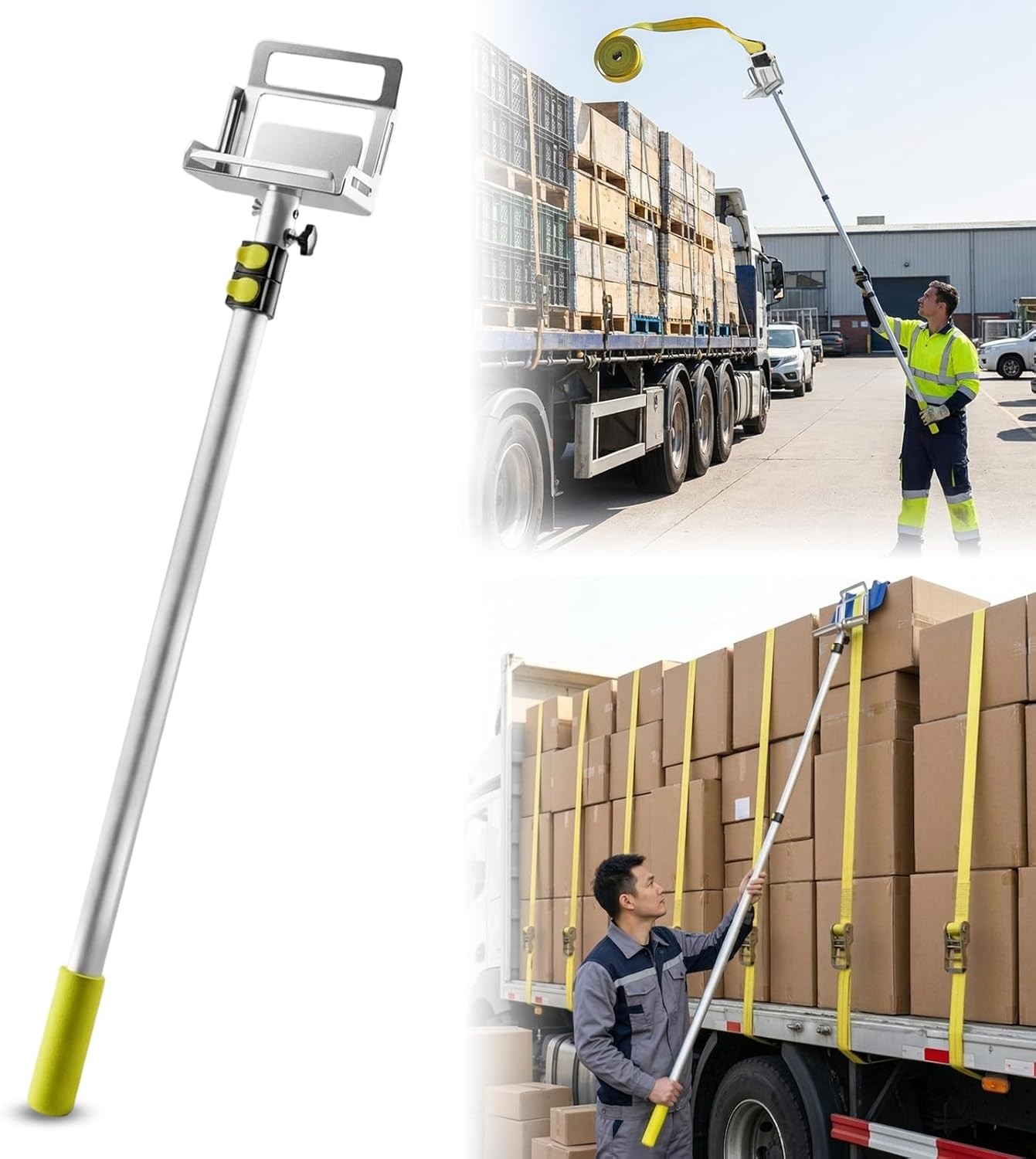 2-in-1 Strap Thrower Head with Extension Pole & V-Shaped Edge Protector 2-in-1 Strap Thrower Head with Extension Pole & V-Shaped Edge Protector